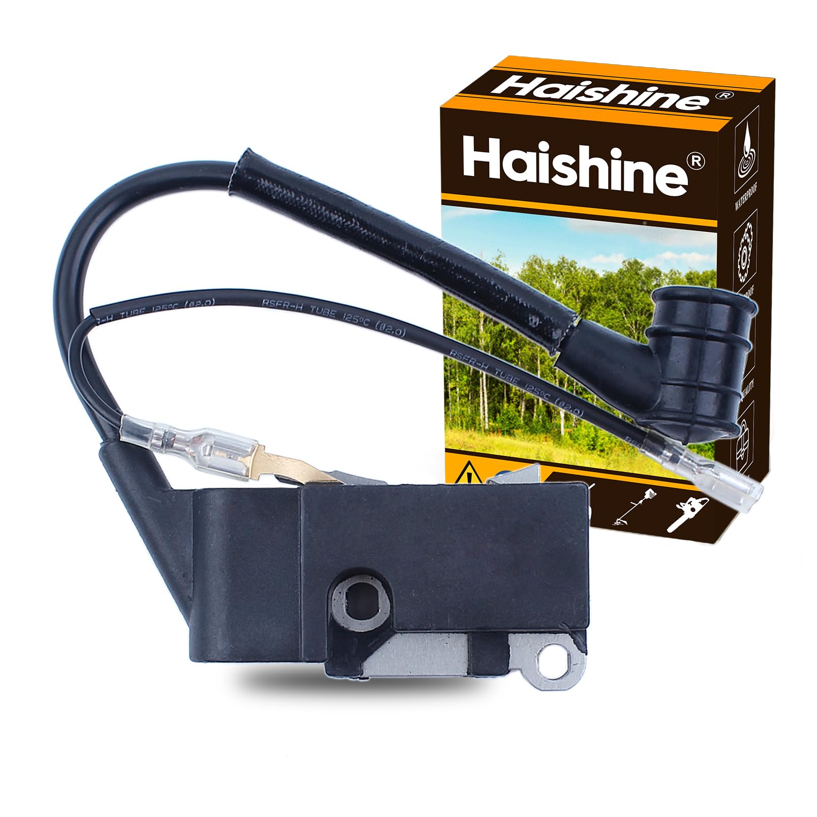 High-Performance Ignition Coil Module Magneto Replacement for Chinese Chainsaw 4500 5200 5800 45cc 52cc 58cc - Compatible Spare Parts for Forestry, Landscaping & DIY Wood Cutting Projects