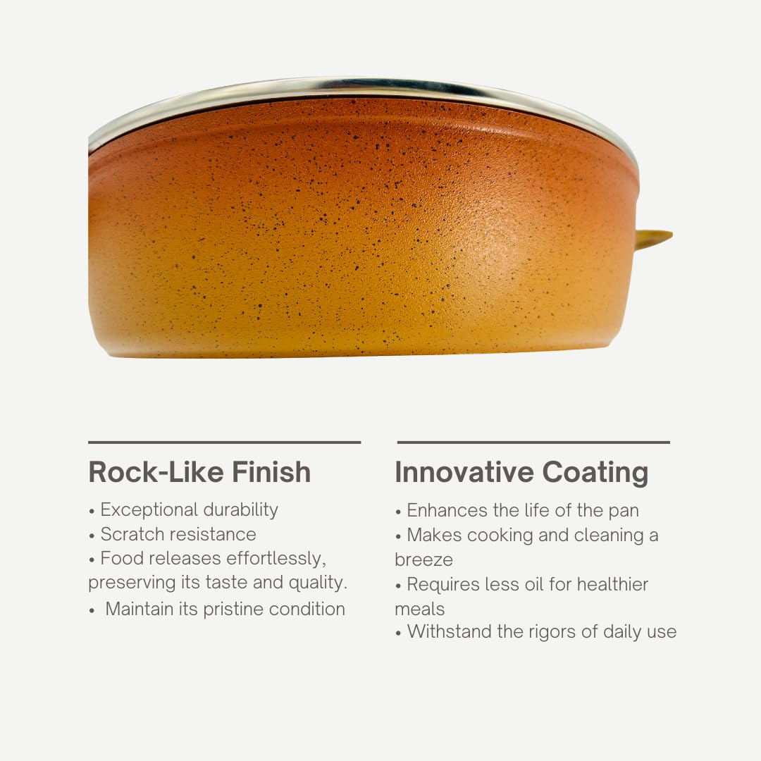 Neware Terracotta Casserole Pot with Lid, 11-inch (24cm) Spanish Cazuela Olla for Baking, Stewing & Serving – Perfect for Paella, Soups & Oven-to-Table Meals