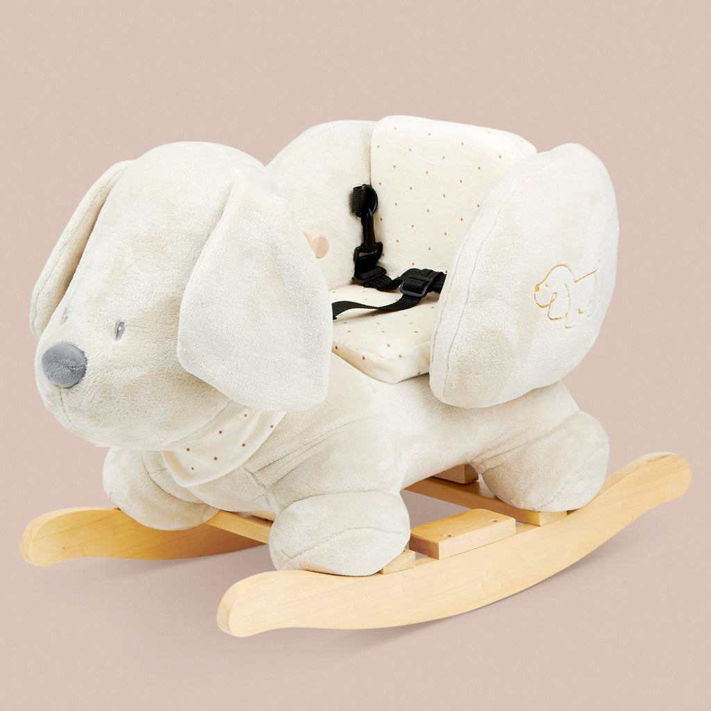 Charlie the Dog Rocker Plush Toy - Soft Vanilla Stuffed Animal for Kids, Perfect for Cuddling, Playtime & Nursery Decor