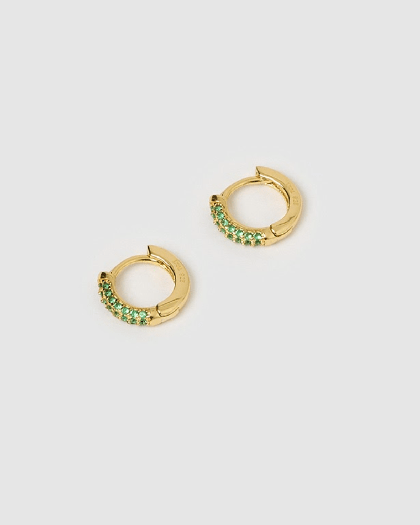 Izoa Green Coconut Huggie Earrings - Boho Dangle Hoop Earrings for Women, Hypoallergenic & Lightweight - Perfect for Beach, Vacation & Summer Outfits