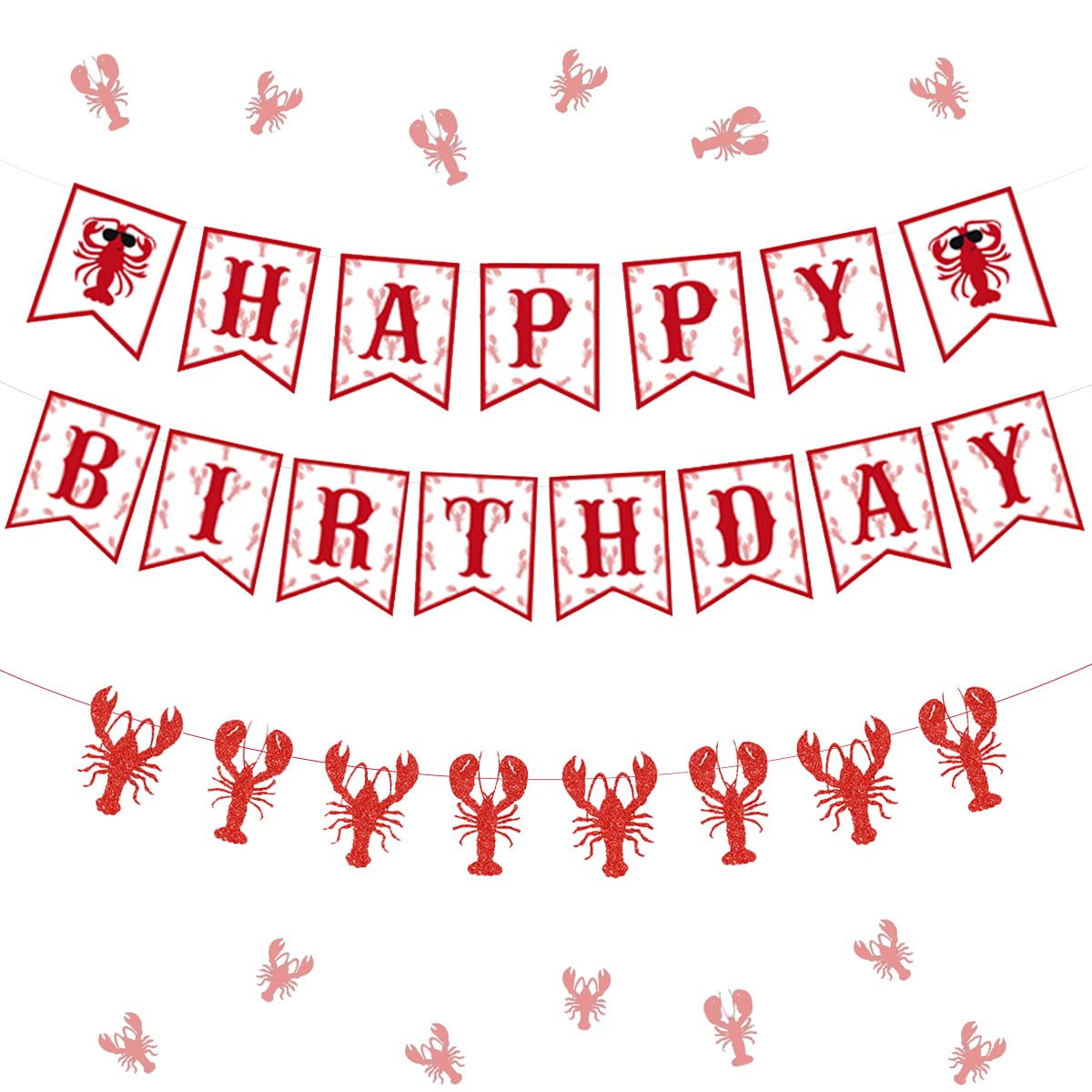 Lobster & Crawfish Birthday Banner - Fun Summer BBQ Party Decorations for Adults & Kids | Perfect for Birthday Parties, Picnics, and Seafood-Themed Events