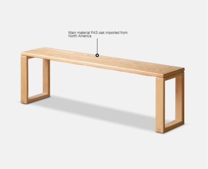 Oak Solid Wood Long Bed End Bench - Durable & Stylish Storage Bench for Bedroom, Living Room, or Entryway - Perfect for Extra Seating & Organization