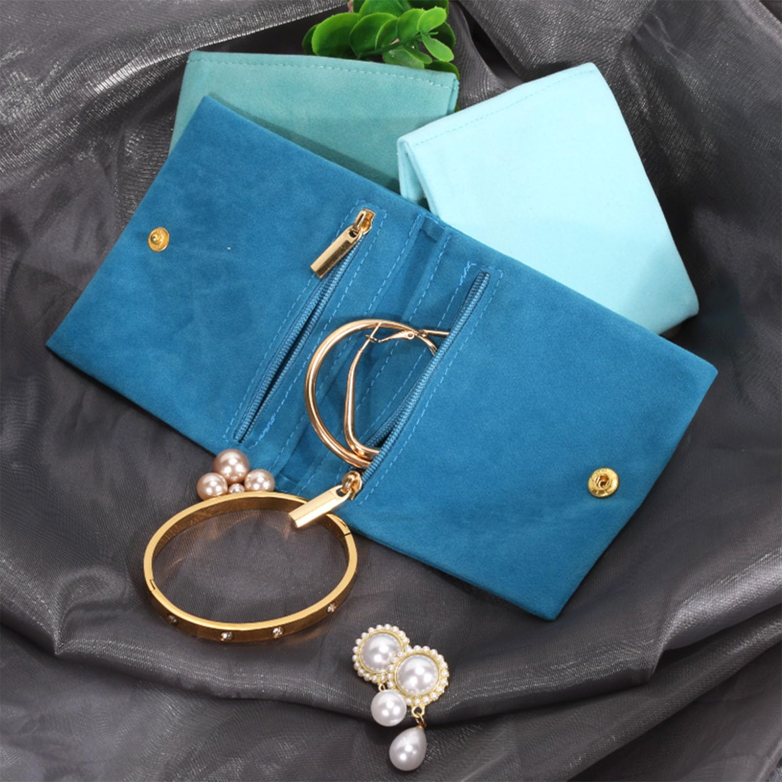 3-Piece Small Jewelry Bags with Zipper - 4