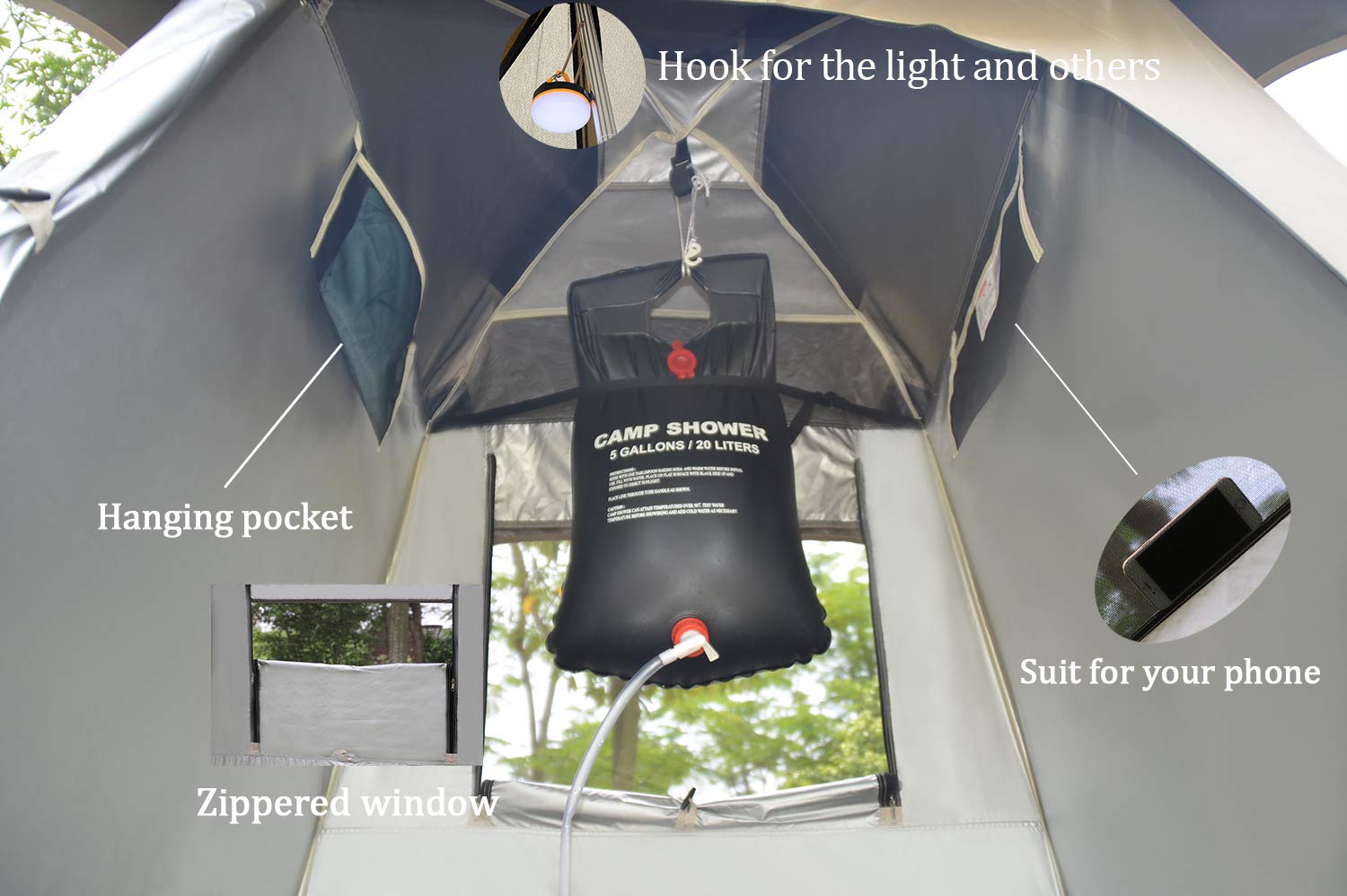 Portable Outdoor Shower Tent & Changing Room - Waterproof Camping Privacy Shelter for Beach, Pool, RV & Backpacking | Perfect for Camping, Hiking, and Outdoor Adventures