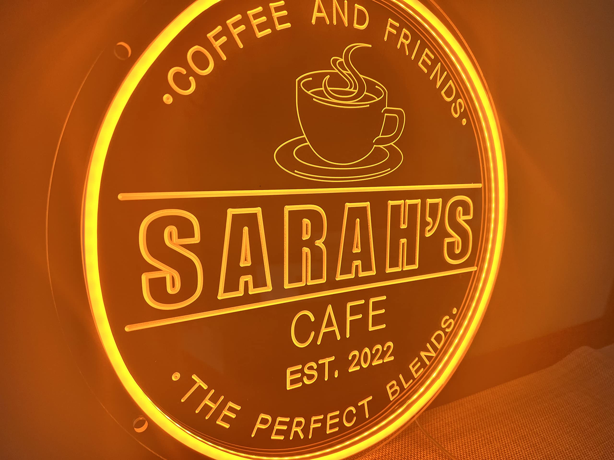 Custom LED Coffee & Tea Neon Signs - Personalized 3D Coffee Bar Decor for Home & Coffee Shops - Unique Gift for Coffee Lovers - Perfect for Home Bars, Cafés & Coffee Themed Parties