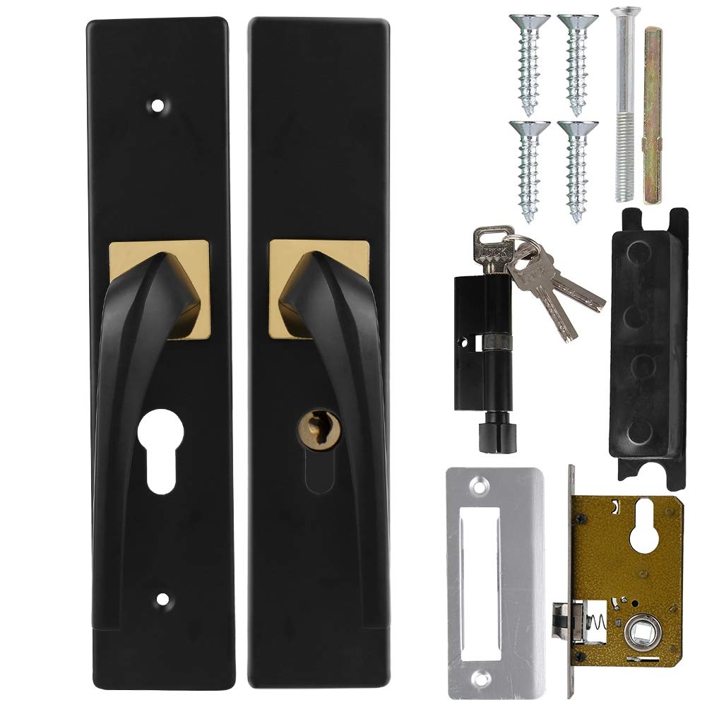 HelloCreate Simple Aluminum Bedroom Inside Wooden Door Silent Home Handle Lock with Keys - Black - Secure & Quiet Interior Door Lock for Bedrooms, Bathrooms & Closets