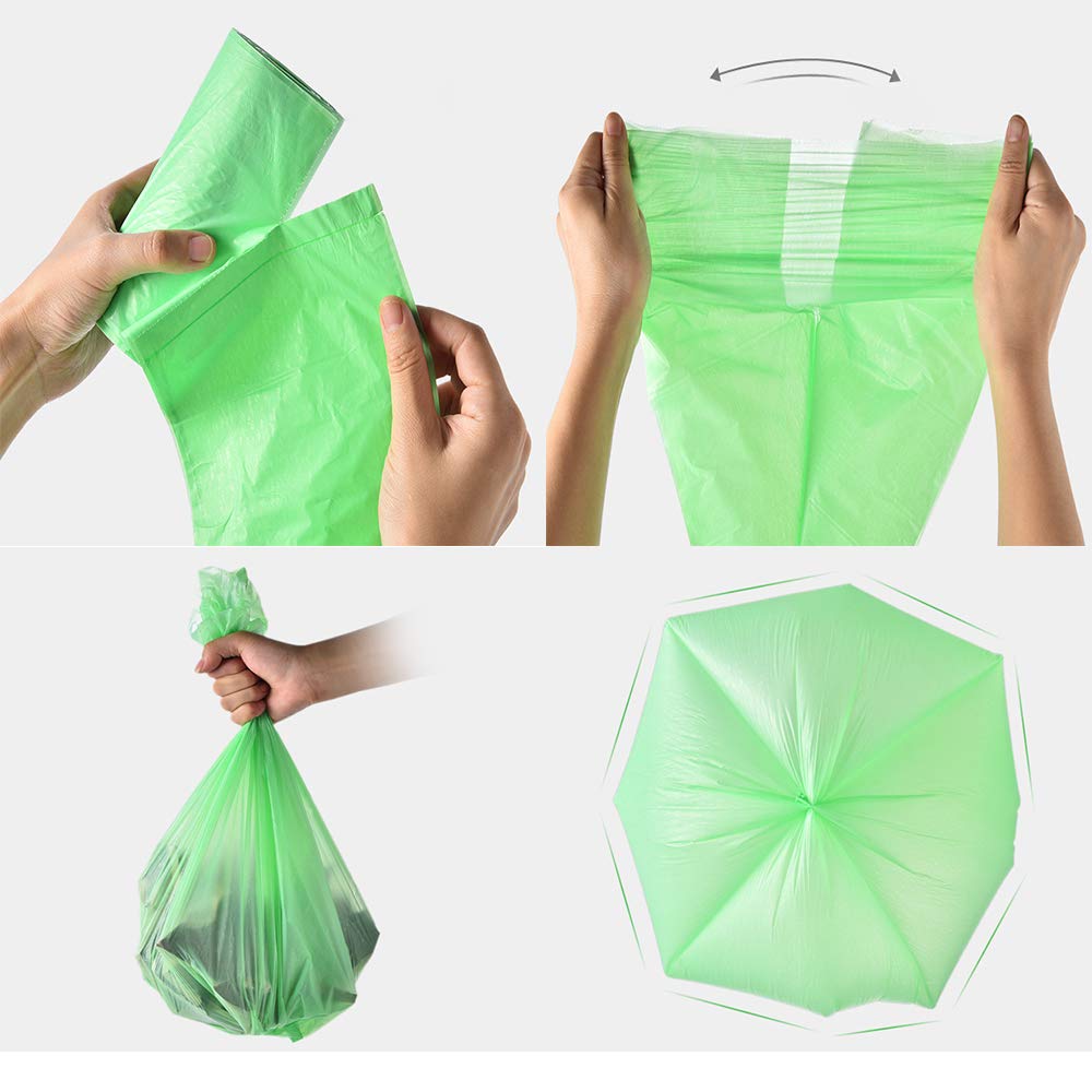 200 Counts 2.6 Gallon Compostable Trash Bags - Eco-Friendly Kitchen Compost Bin Liners (10L) | Small Biodegradable Food Scrap Bags for Bedroom, Bathroom & Office | Perfect for Organic Waste Disposal & Indoor Composting