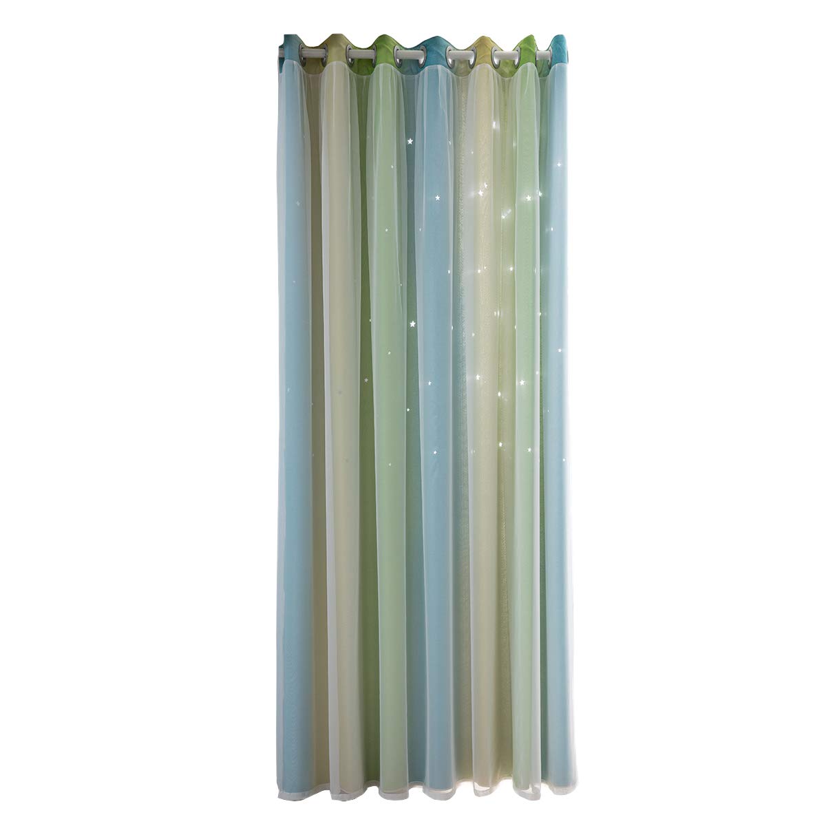 ARTIBETTER 1pc Decorative Hollow-Out Blackout Curtain - Stylish Window Treatment for Living Room & Bedroom - Green (82x52 inches) - Perfect for Privacy, Light Control & Home Decor