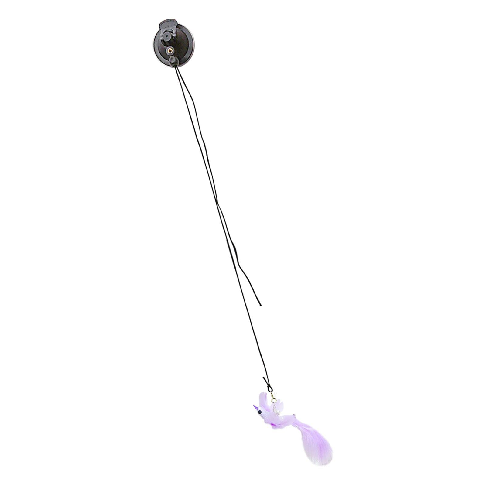 Premium Cat Feather Wand Toy - Interactive Teaser with Detachable Suction Cup for Kittens & Adult Cats | Purple Bird Design | Perfect for Playtime, Exercise & Bonding with Your Feline Friend