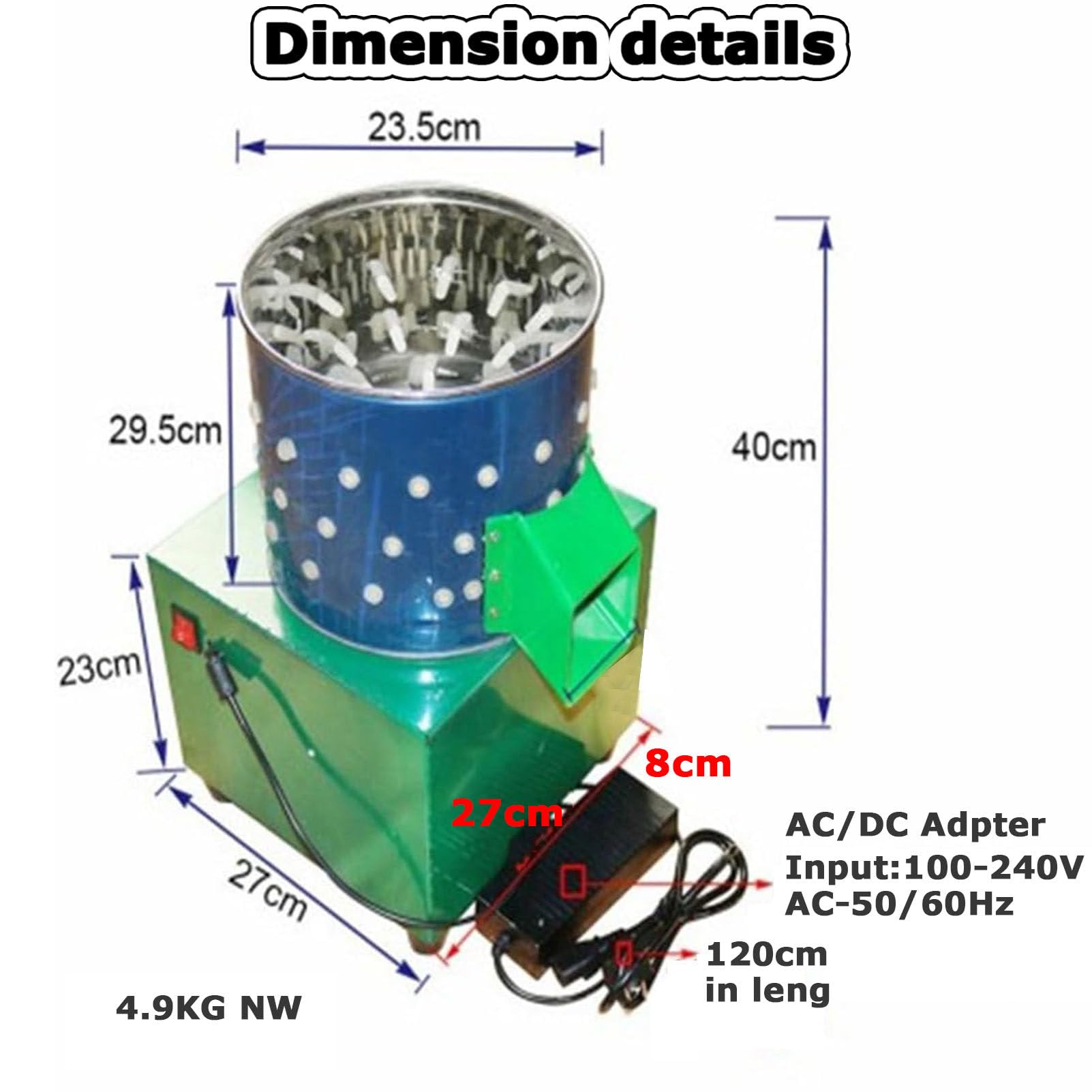 Electric Chicken Plucker Machine - Stainless Steel Poultry Feather Remover for Small Farms | Fast & Efficient Feather Plucking for Chickens, Ducks & Birds | Perfect for Home Butchering & Small Abattoirs