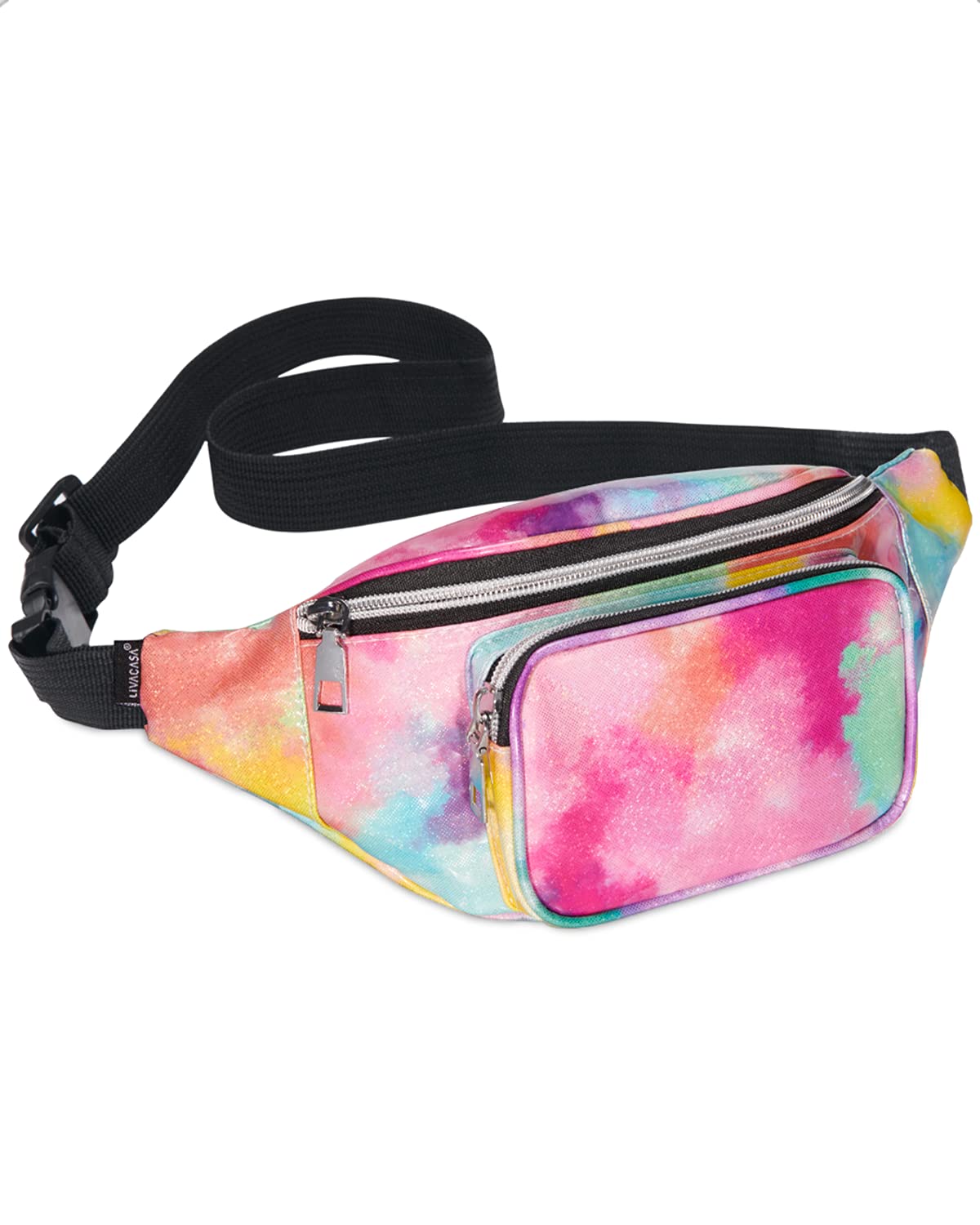 **LIVACASA Women's Holographic Fanny Pack - Fashionable Waist Bag for Girls, Waterproof Bum Bag for Travel, Parties & Festivals - Perfect for Outdoor Adventures, Concerts & Daily Use**