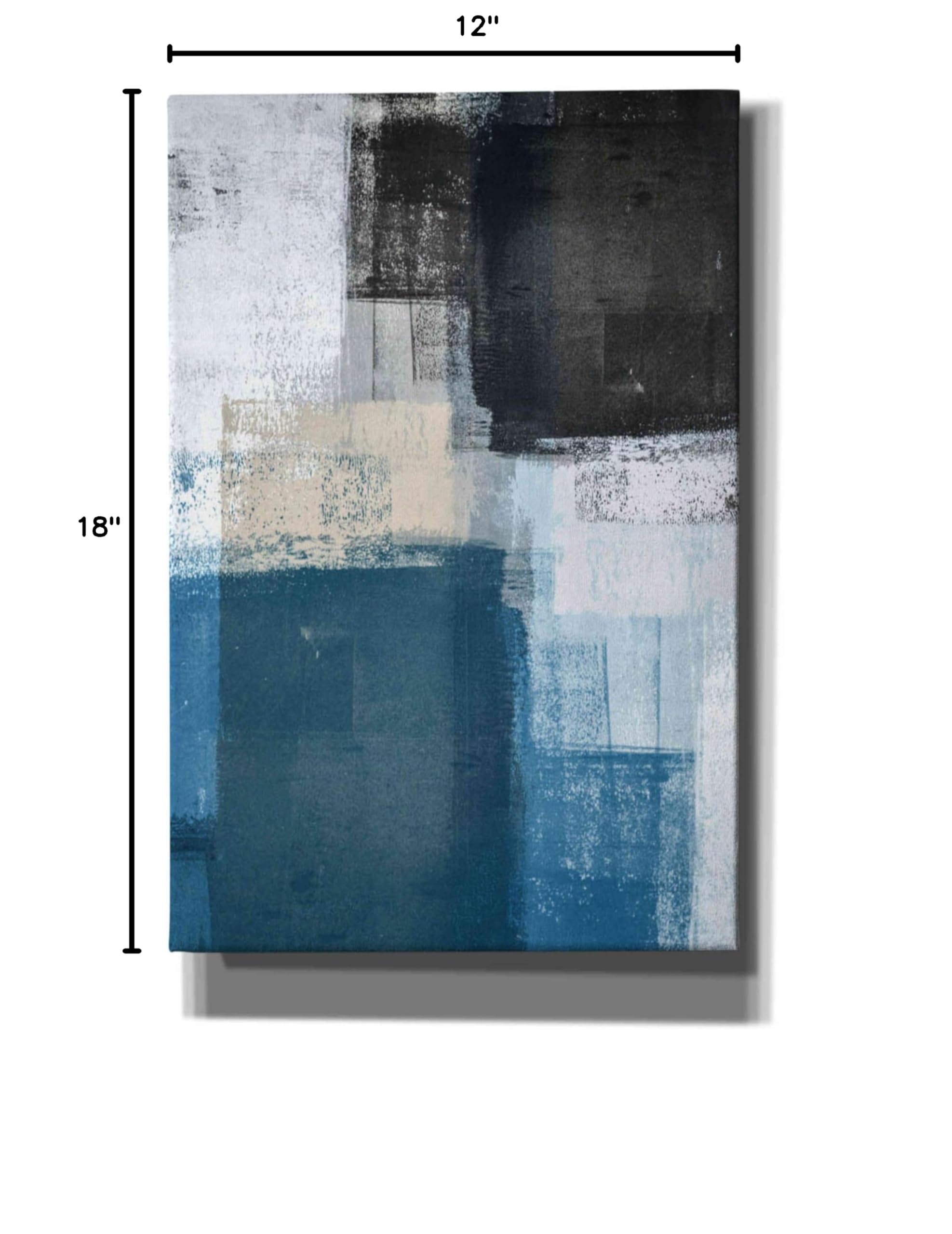 Abstract Blue II Giclee Canvas Wall Art by Incado - 12x18 Inches Modern Graffiti Painting for Living Room, Bedroom & Office Decor