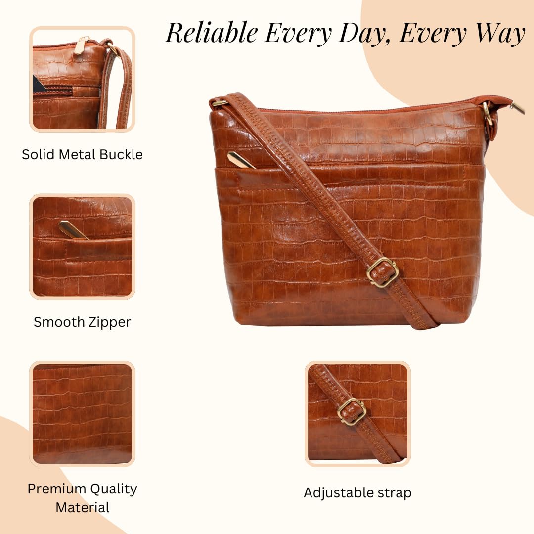 Stylish Women's Sling Bag with Multiple Pockets - Fashionable Crossbody Purse for Everyday Use, Travel & Work | Perfect Gift for Her