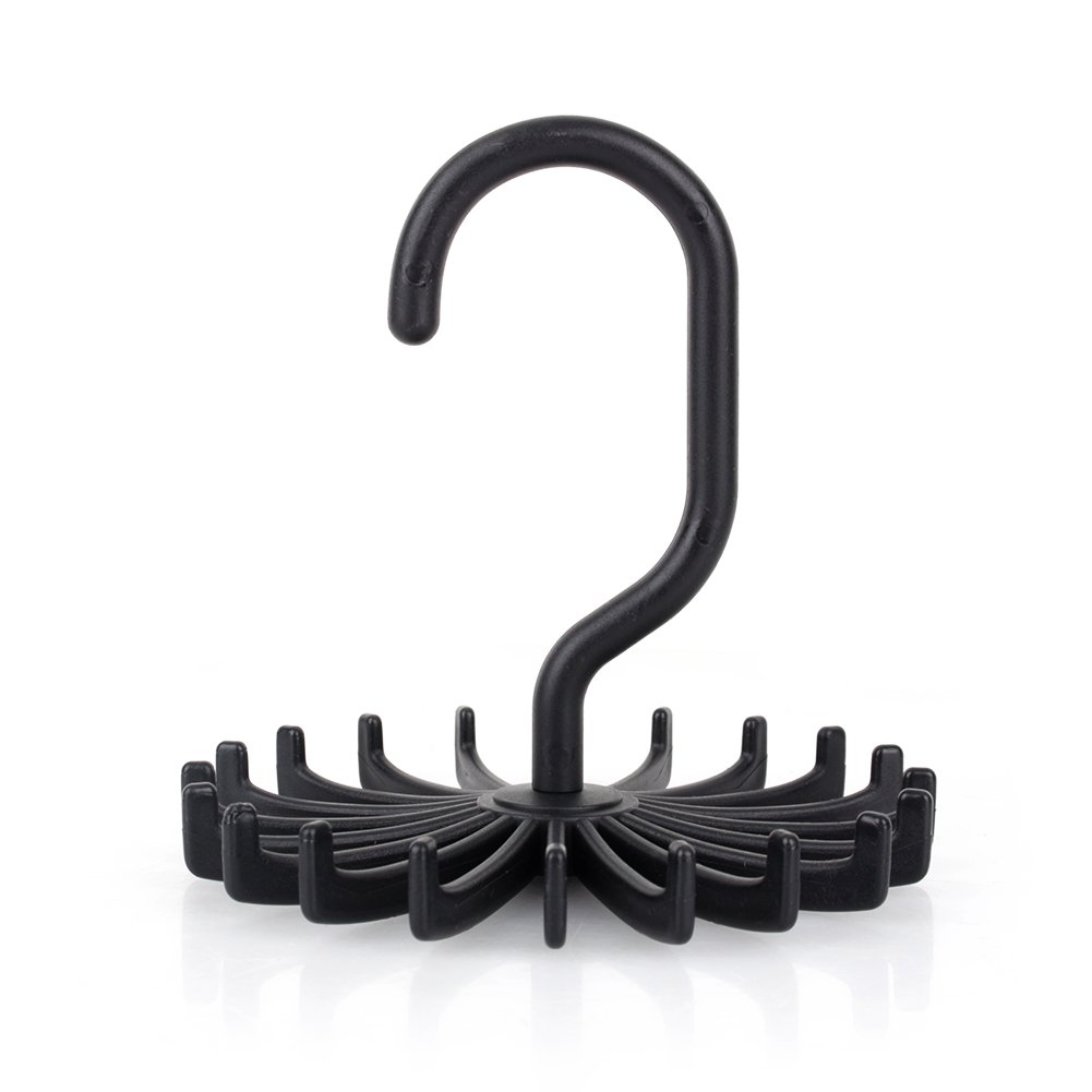 360 Degree Rotating Tie & Scarf Organizer - Adjustable Hanger with 20 Hooks for Neckties, Belts & Accessories | Perfect for Closet Organization & Wardrobe Storage