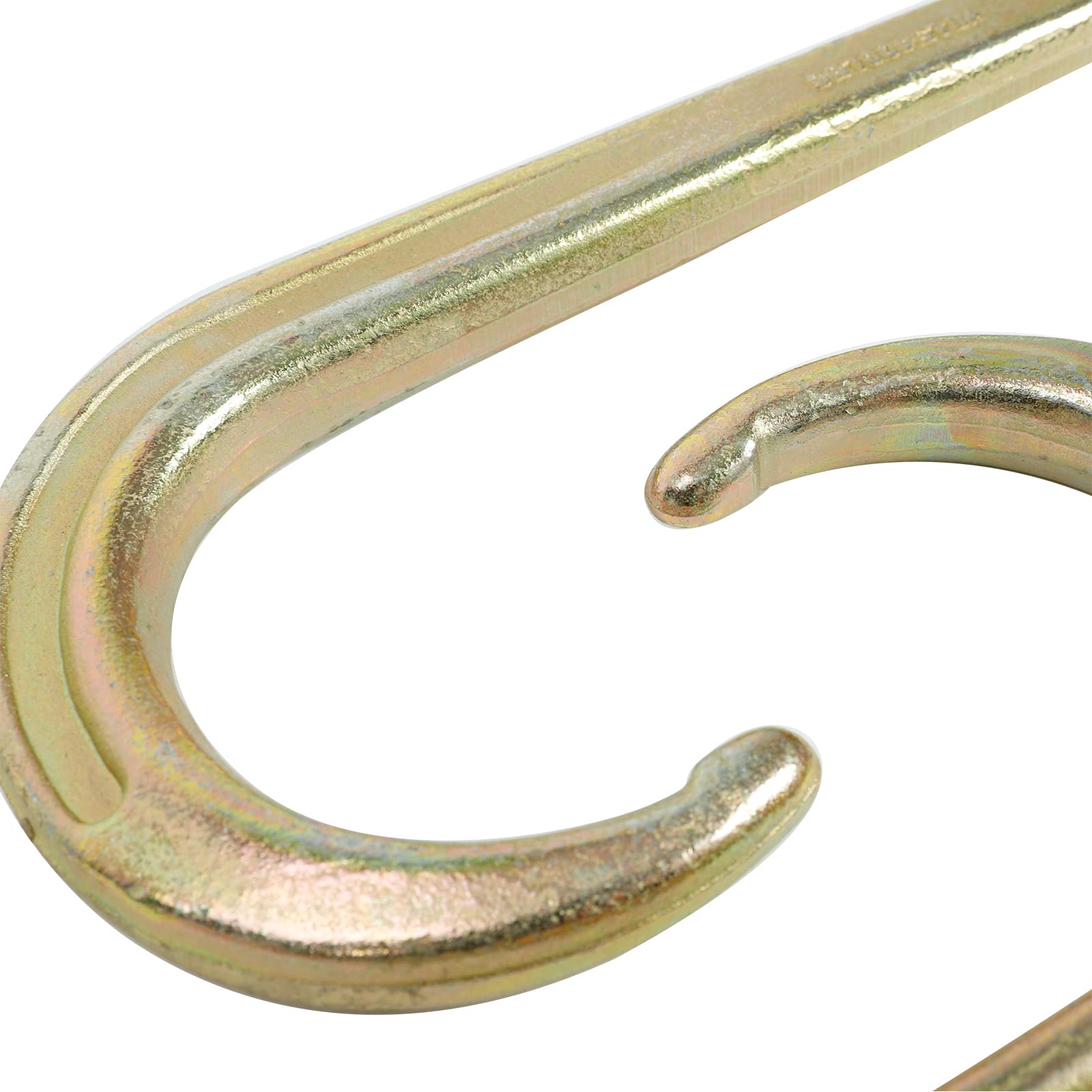 2 Pack Heavy Duty Yellow Zinc Plated 15-Inch G70 Tow Axle Strap with J Hook & Clevis for Wrecker Rollback - Secure Towing Solution for Trucks, Trailers & Off-Road Recovery