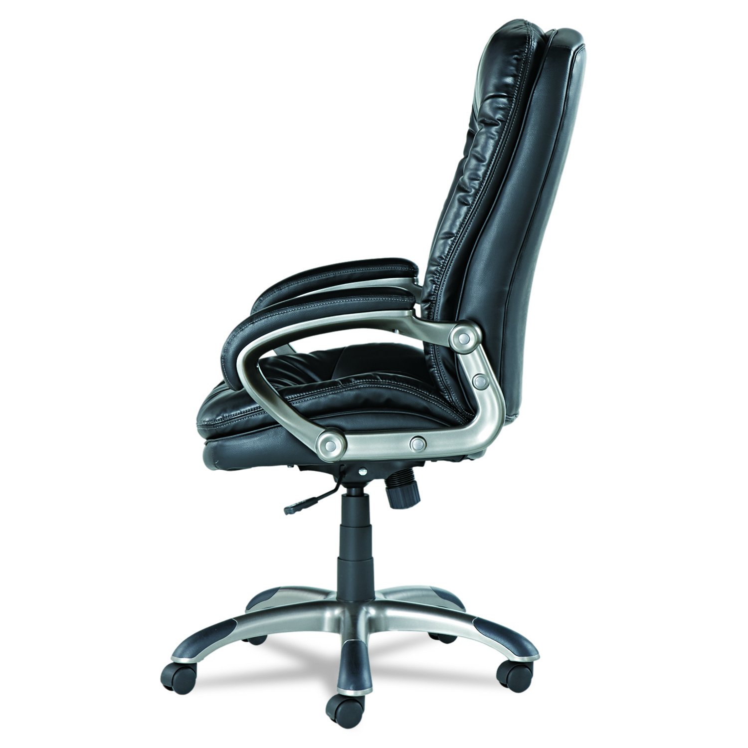 Premium OIF Executive Swivel Tilt Leather High-Back Office Chair with Fixed Arched Arms - Black - Ergonomic Desk Chair for Home & Business Workspaces