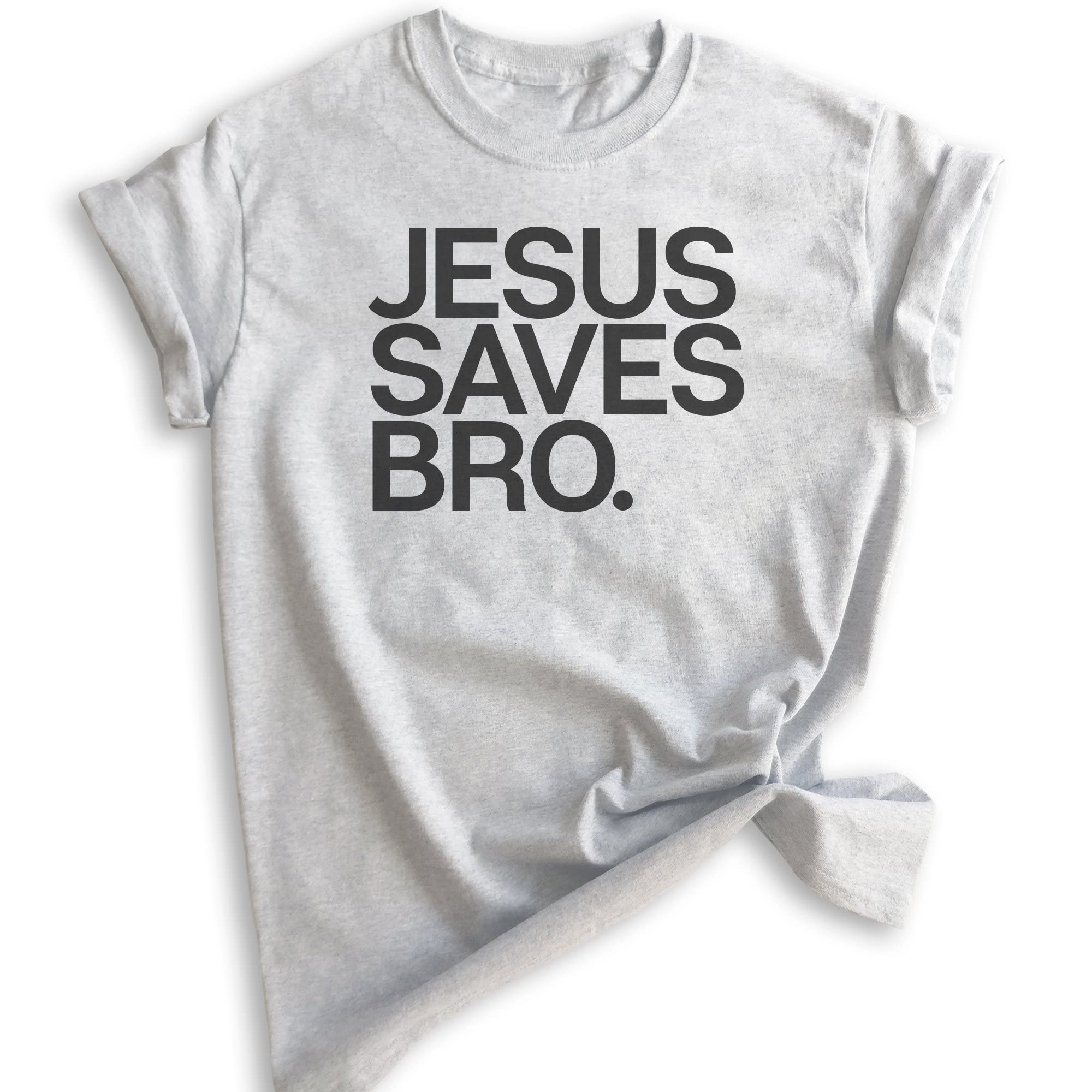 Evertree Jesus Saves Bro T-Shirt - Unisex Christian Religious Faith Tee for Men & Women - Church, Bible Study, Worship Apparel