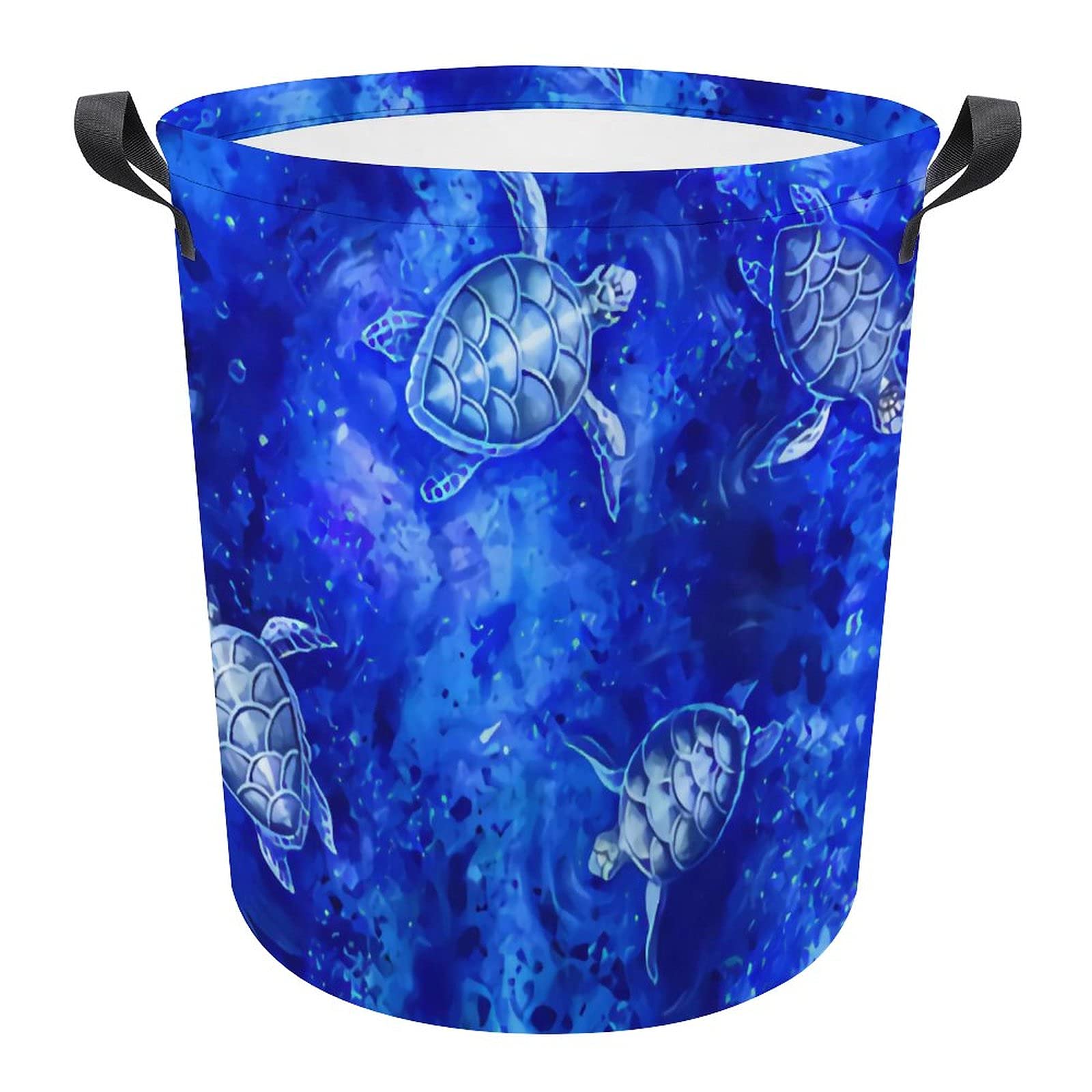 Collapsible Storage Basket with Sea Turtle Design - Foldable Laundry Organizer for Closet, Nursery, Kids Bedroom | Perfect for Toy Storage, Shelf Organization & Home Decor