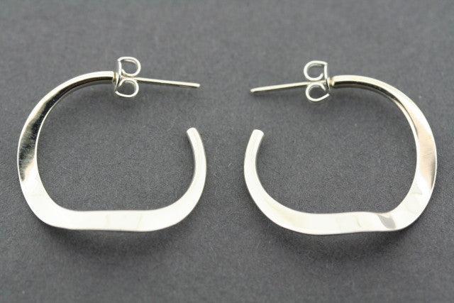 Mini Curved Hoop Stud Earrings - Sterling Silver - Perfect for Everyday Wear & Gifting