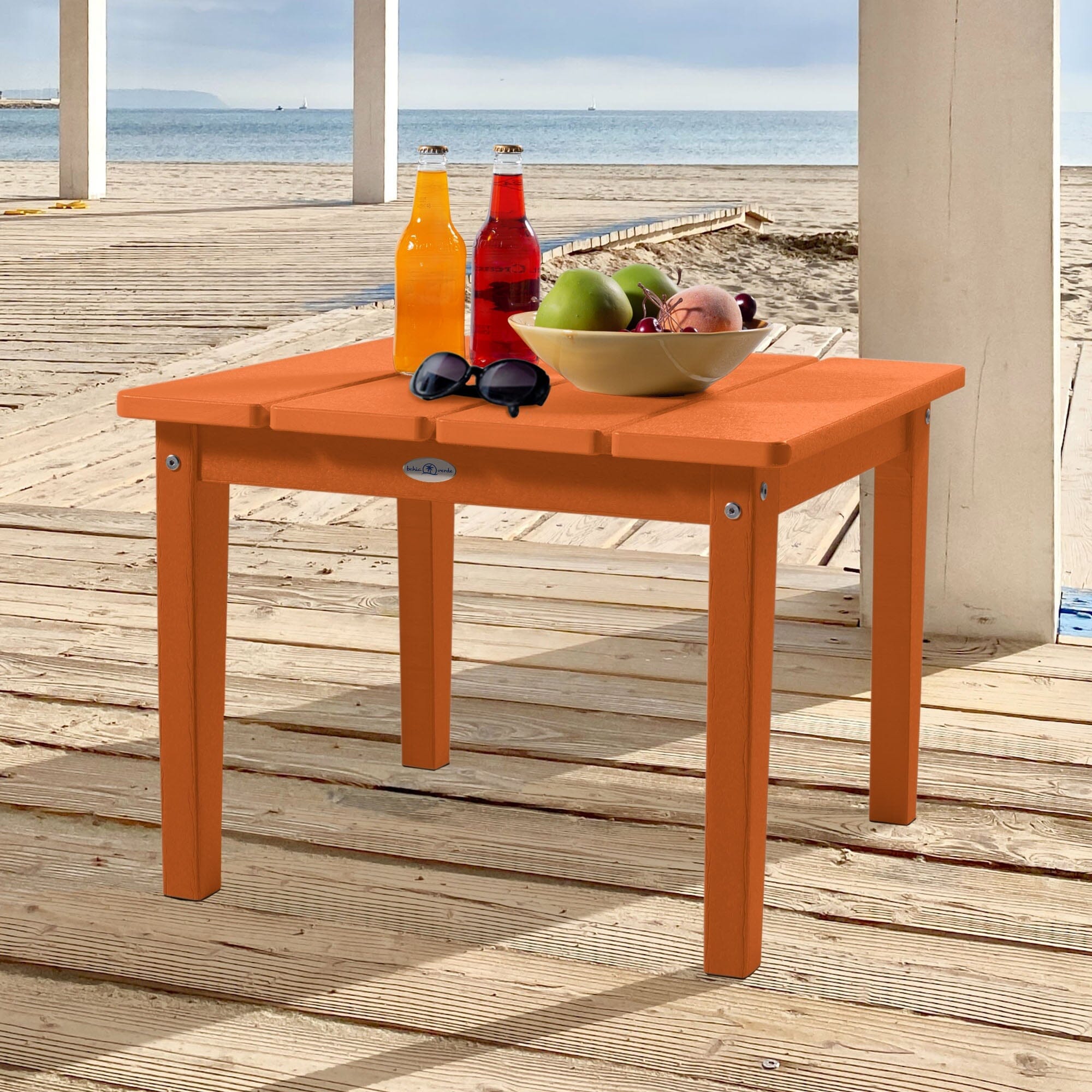 Large Cape Adirondack Side Table - Outdoor Patio Furniture, Weather-Resistant Wood Side Table for Garden, Deck, Poolside - Perfect for Drinks, Books & Decor