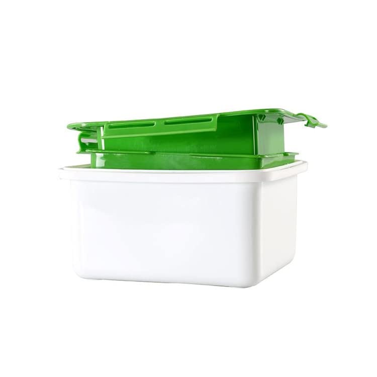 NIWWIN Tofu Press Mold Kit - Plastic Tofu Maker Box with Built-in Drainage for Homemade Soybean Curd, Cheese & Vegan Recipes - Perfect for Home Kitchen Cooking & Meal Prep (Green, 16X14)