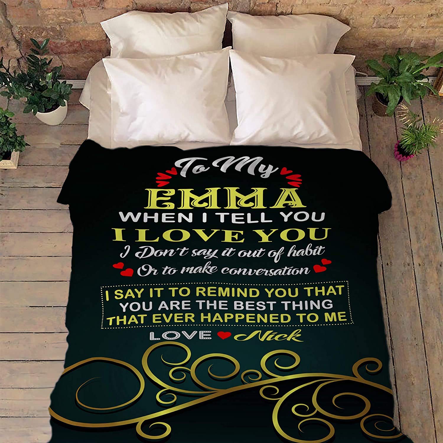 Custom Photo Blanket for Girlfriend - Personalized Couple Blanket Gift for Her, Anniversary, Valentine's Day - Soft 60
