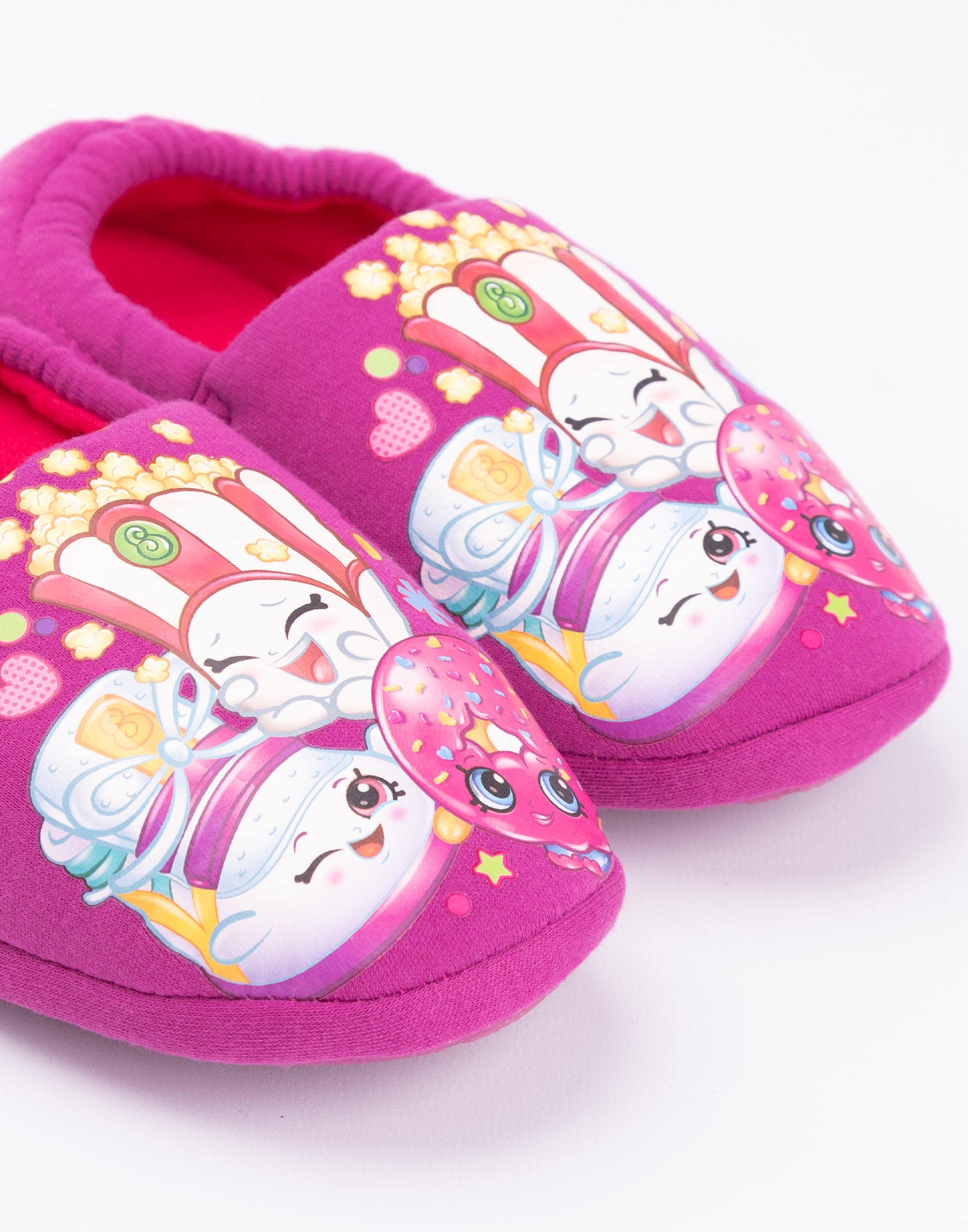 Shopkins Purple & Pink Girls' Slippers - Kids Sizes 6-2 (US 11.5 Little Kid) | Novelty Character Gift for Birthday & Sleepovers