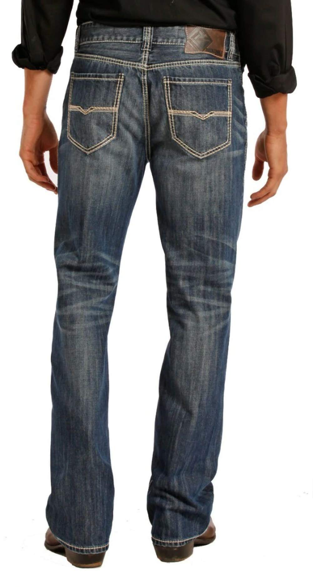 Rock & Roll Denim Relaxed Fit Straight Bootcut Jeans for Women - Vintage Style Comfortable Stretch Denim Pants #M0S8553 | Perfect for Casual Wear, Concerts & Night Out