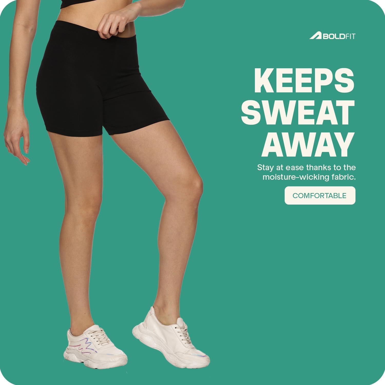 Boldfit Women's Stretchable High-Waist Cycling Shorts - Skin Fit Gym Running Yoga Sports Tights - Perfect for Workouts, Cycling, Yoga & Casual Wear