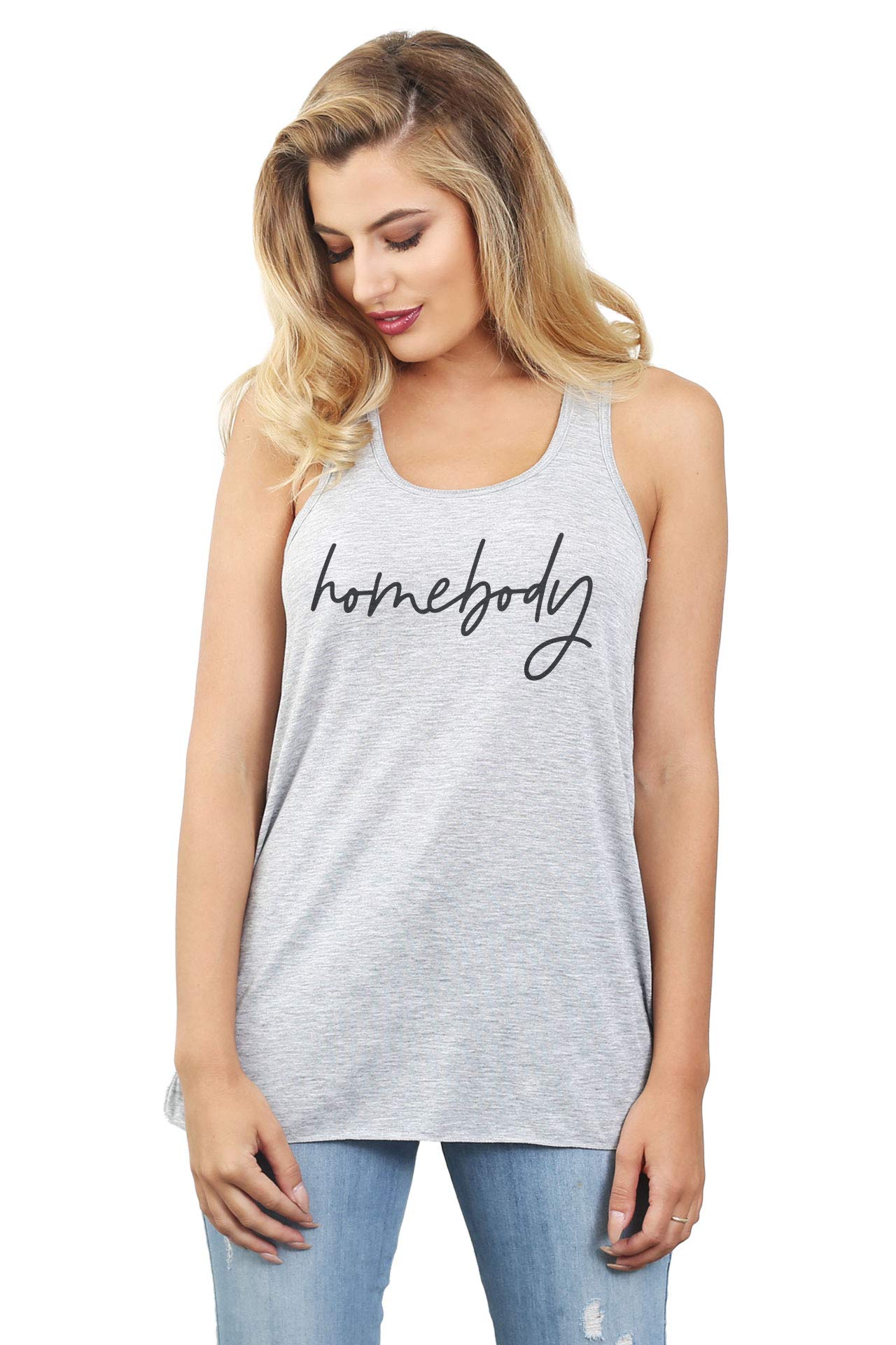 Women's Sleeveless Flowy Racerback Yoga Tank Top - Breathable Workout Shirt for Gym, Running & Casual Wear | Homebody Fitness Apparel