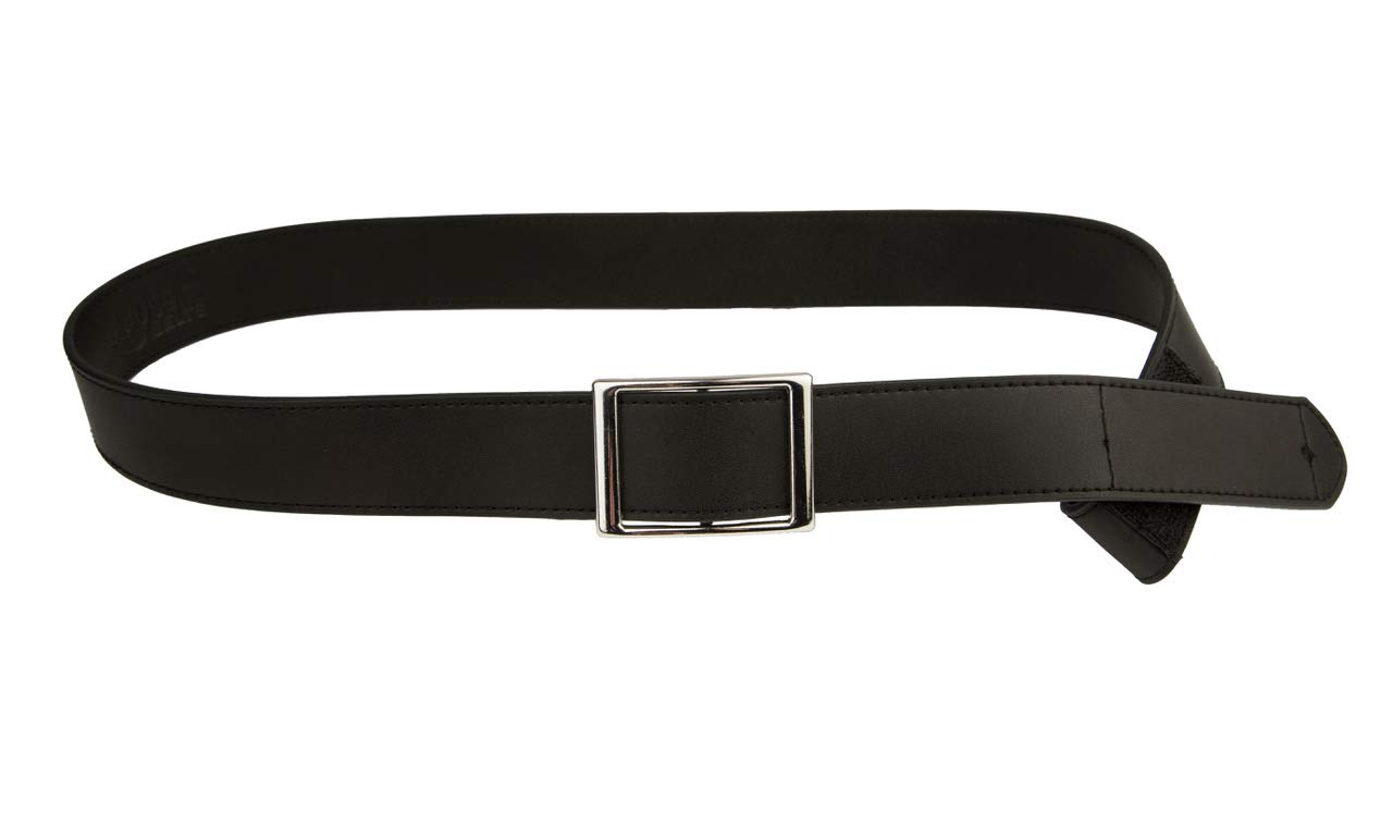 Genuine Leather Adjustable Velcro Belt for Men & Women - Stylish Faux Buckle Design - Perfect for Casual Wear, Office & Travel