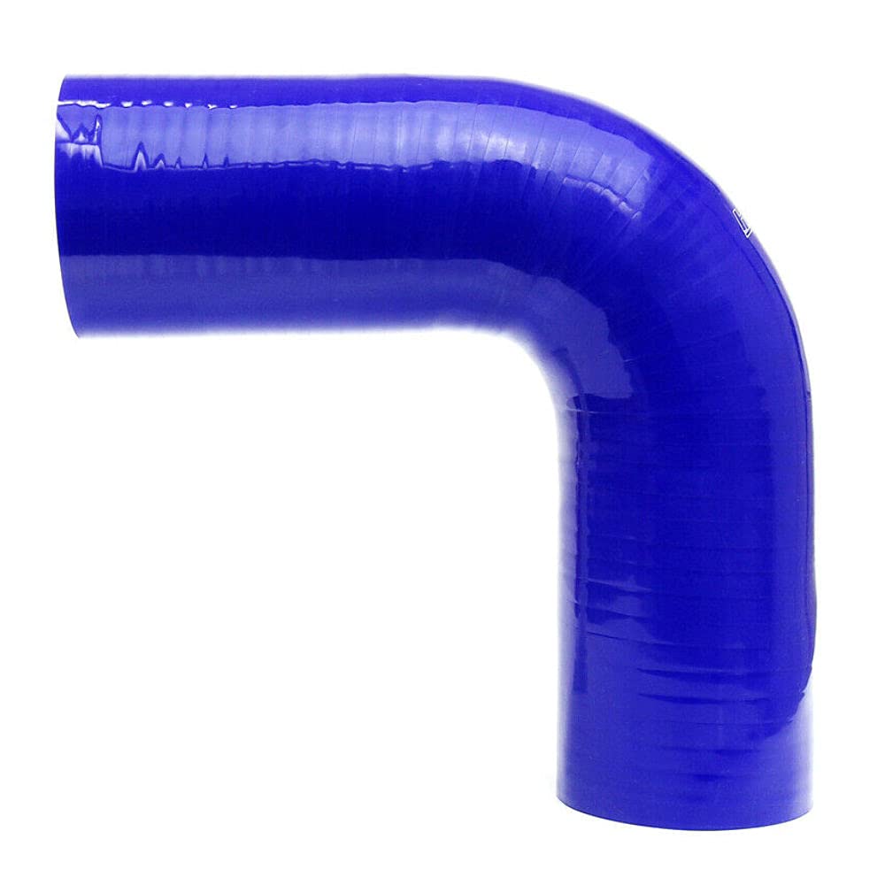 HPS HTSEC90-400-BLUE High-Temperature Silicone 4-Ply Reinforced 90° Elbow Coupler Hose - 4