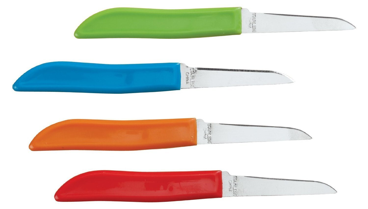 WalterDrake 4-Piece Paring Knife Set - Sharp Stainless Steel Kitchen Knives for Peeling, Slicing & Fruit Cutting - Perfect for Home Chefs & Cooking Enthusiasts
