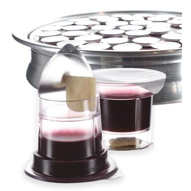 Gluten Free Pre-Filled Communion Cups with Concord Juice & Gluten Free Bread - 100 Pack | Tray & Seatback Compatible | Perfect for Church Services, Weddings & Religious Ceremonies