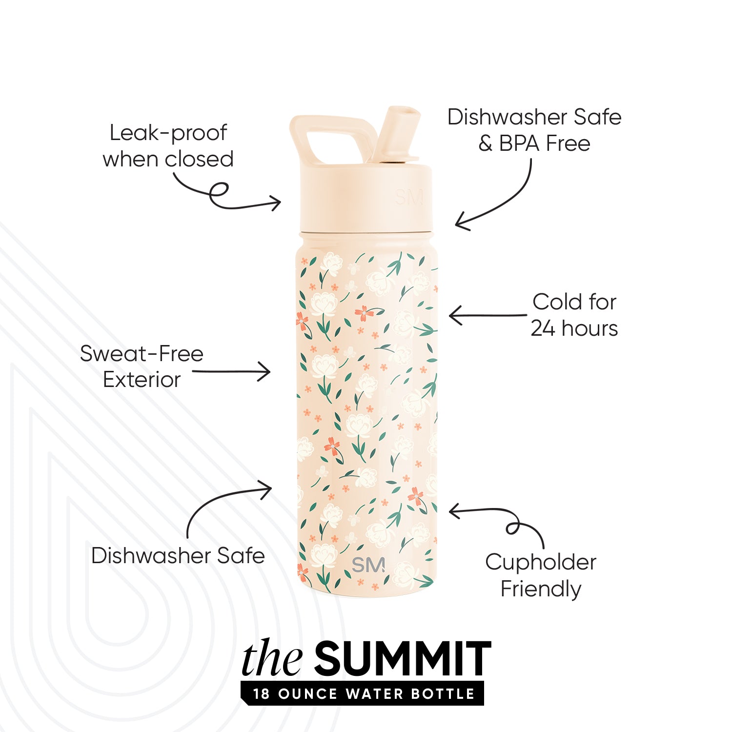 Summit Kids Water Bottle with Straw Lid - BPA Free, Leak Proof, 12oz Insulated Stainless Steel Bottle for School, Sports & Outdoor Activities