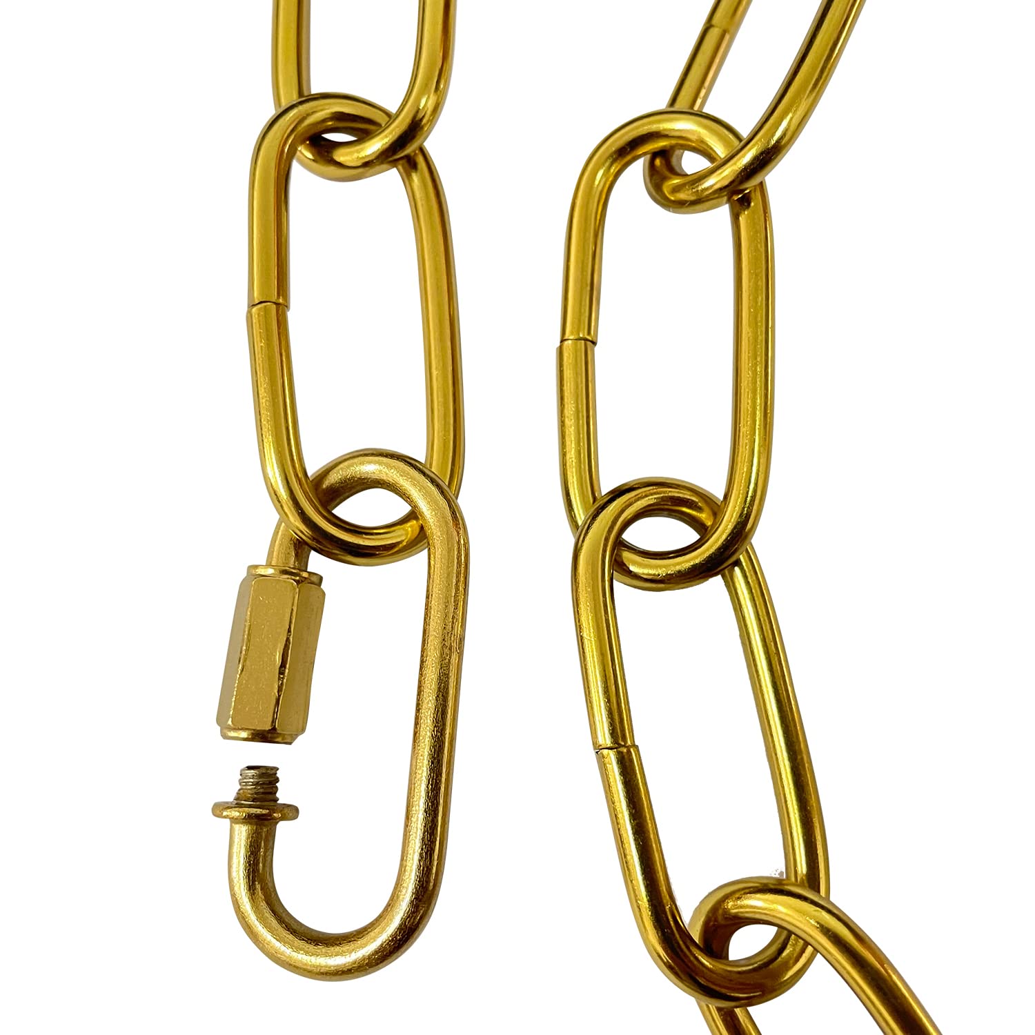 6 Feet Heavy Duty Metal Chandelier Chain Extension - Gold Hanging Light Fixture with Secure Connection Locks for Pendant Lamps, Ceiling Lights & Home Decor (Ideal for Dining Room, Living Room & Bedroom Lighting)