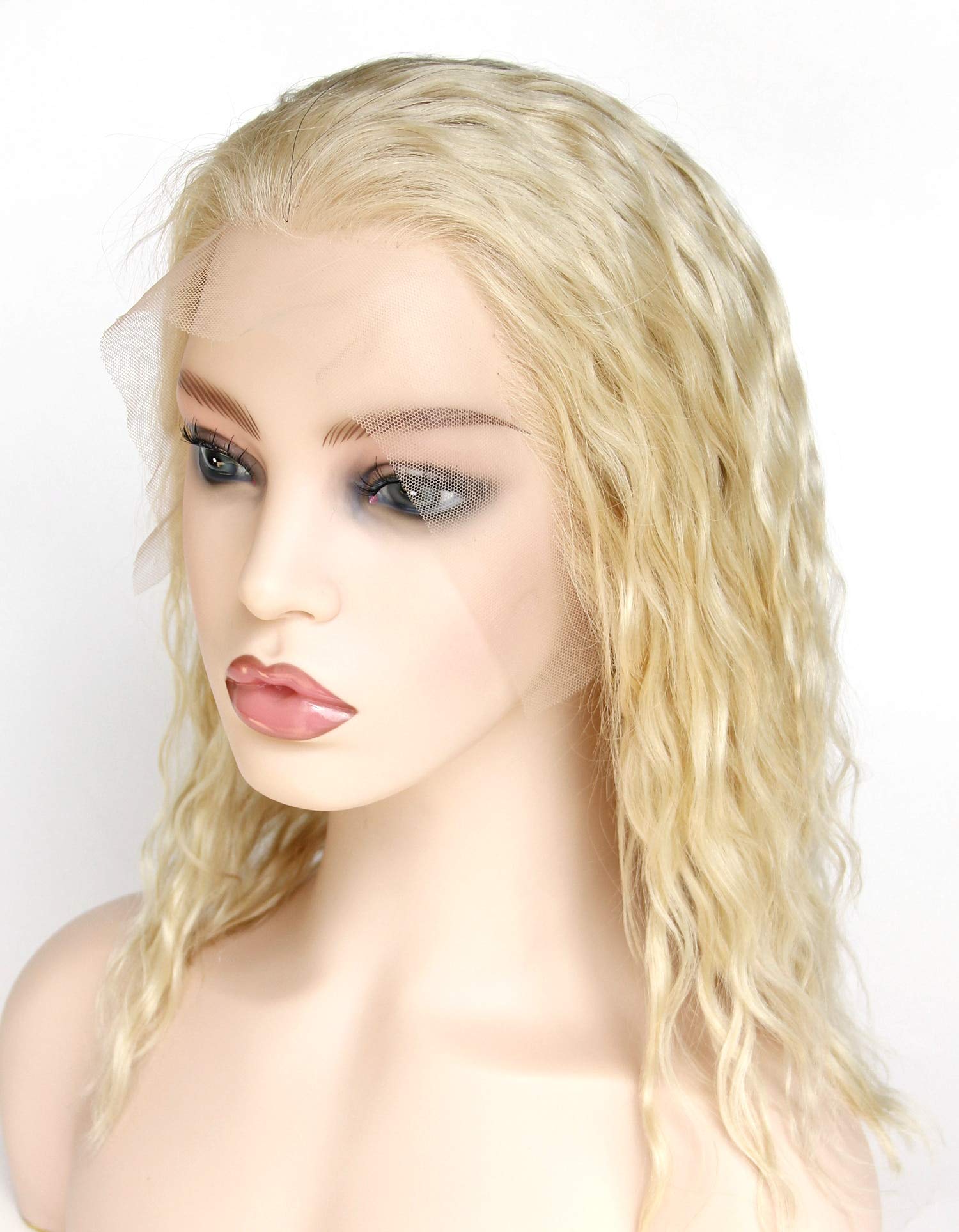 #613 Blonde Human Hair Lace Front Wig - 14