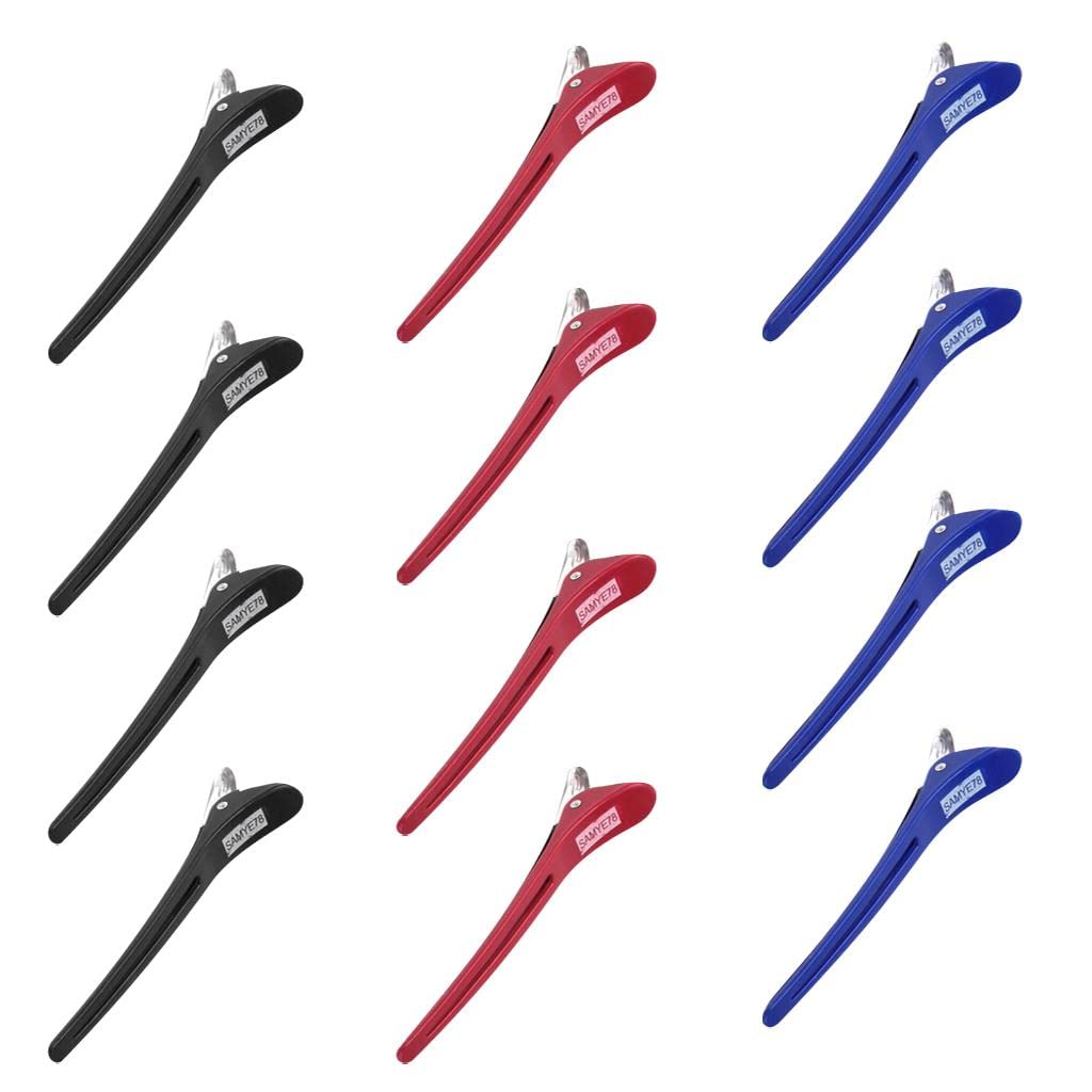 GAH 12-Piece Sectioning Clips for Hair Styling - Professional Curl Hair Clamps for Salon & Home Use - Perfect for Hairdressing, Coloring, and Styling