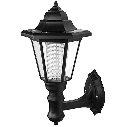 Solar Powered Outdoor Wall Light - Waterproof Vintage LED Lantern for Patio, Yard, Balcony, Foyer & Hotel - Energy Efficient White Lighting for Nighttime Ambiance & Safety