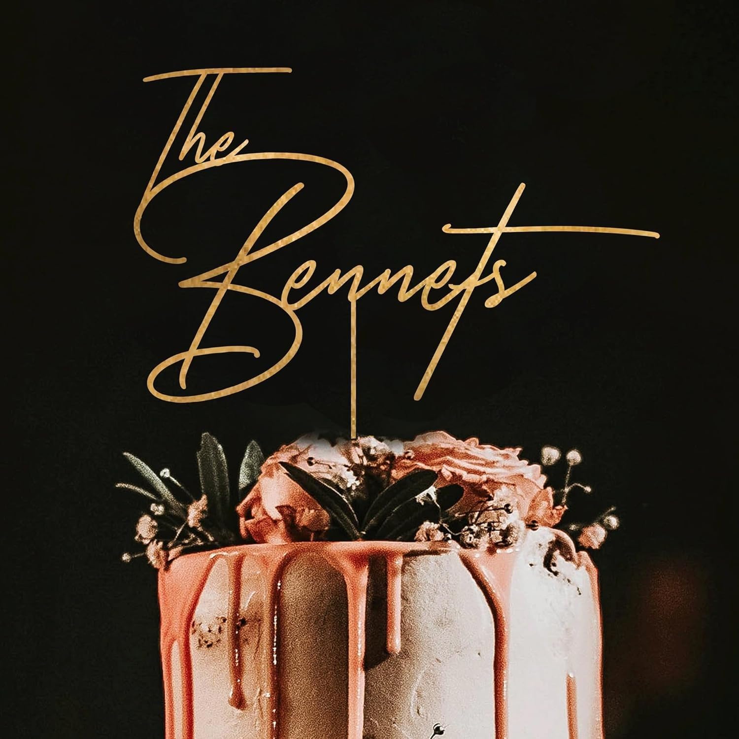 Personalized Wedding Cake Topper - Custom Name Wood Cake Decor - Elegant Wedding Cake Accessory CT01 for Anniversaries & Bridal Showers