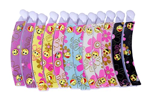 NAVMAV Non-Slip Hair Claw Clips for Women - 12PCS Medium Hair Clips for Thick & Thin Hair - Strong Hold Hair Accessories with Emoji Design - Perfect for Ponytails, Buns & Everyday Styling - Great Gift for Women & Girls