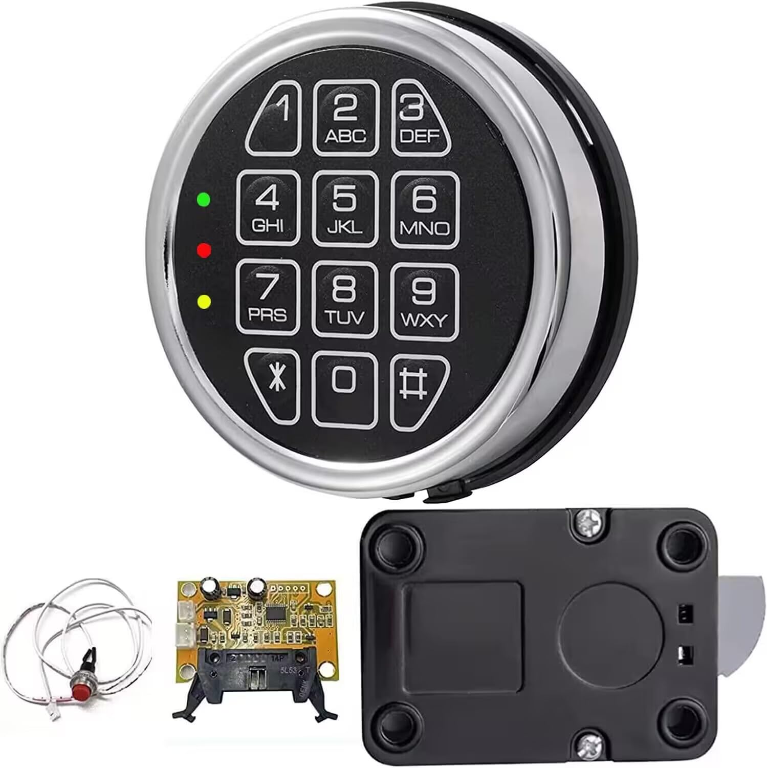 WAH LIN PARTS Stack on Safe Lock Replacement with Swing Bolt - High Security Fireproof Chrome Digital Keypad Electronic Safe Lock for Pistol Safes & Safe Boxes | Ideal for Home, Office & Gun Storage Security