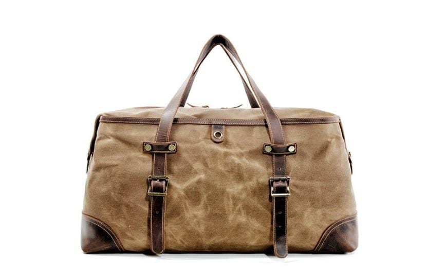 Women's & Men's Canvas Leather Weekender Bag - Durable Travel Duffel Luggage for Gym, Work, Weekend Getaways & Business Trips