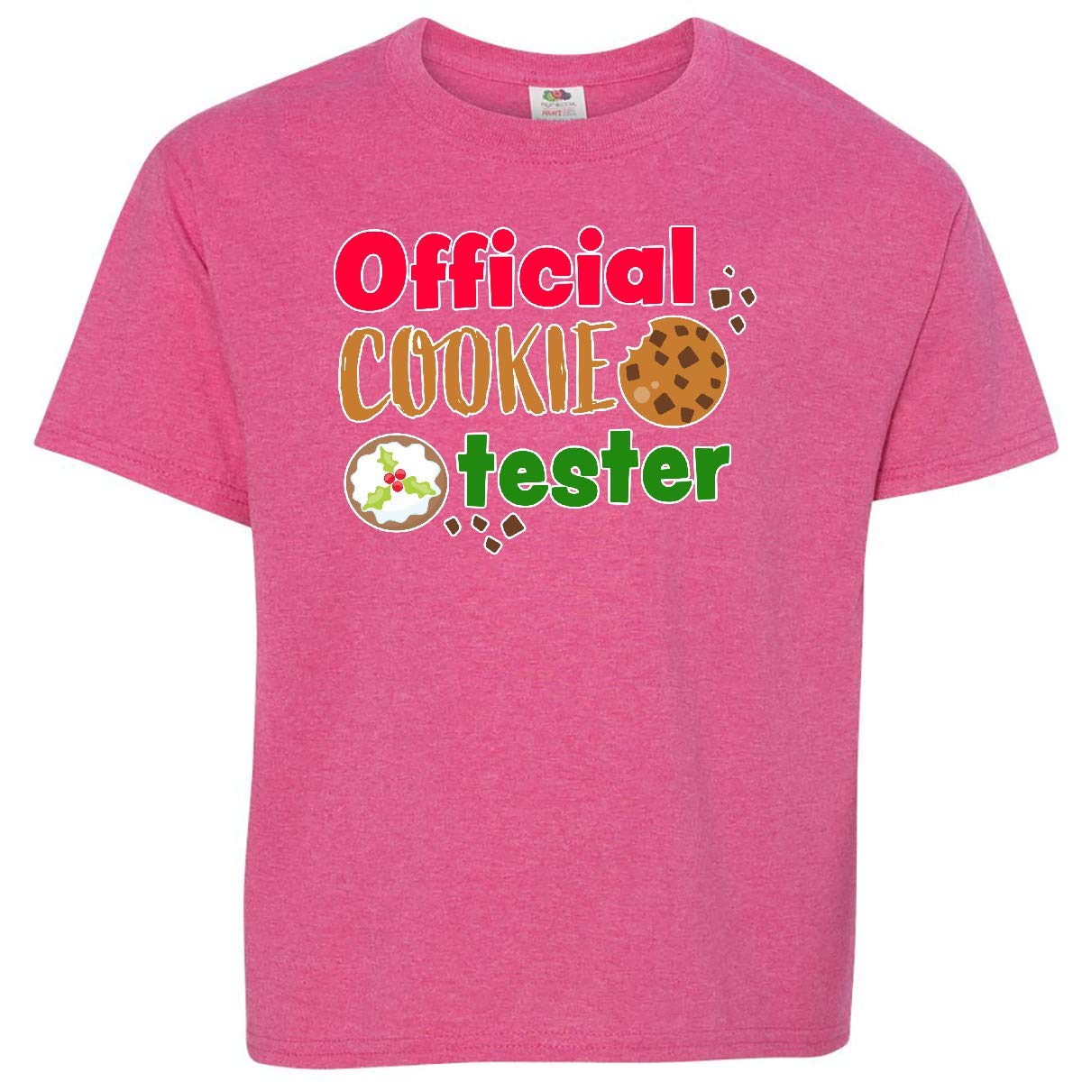 Inktastic Official Cookie Tester Christmas Cookies Youth T-Shirt - Funny Holiday Baking Gift for Kids & Teens - Perfect for Christmas Parties & Family Baking Activities