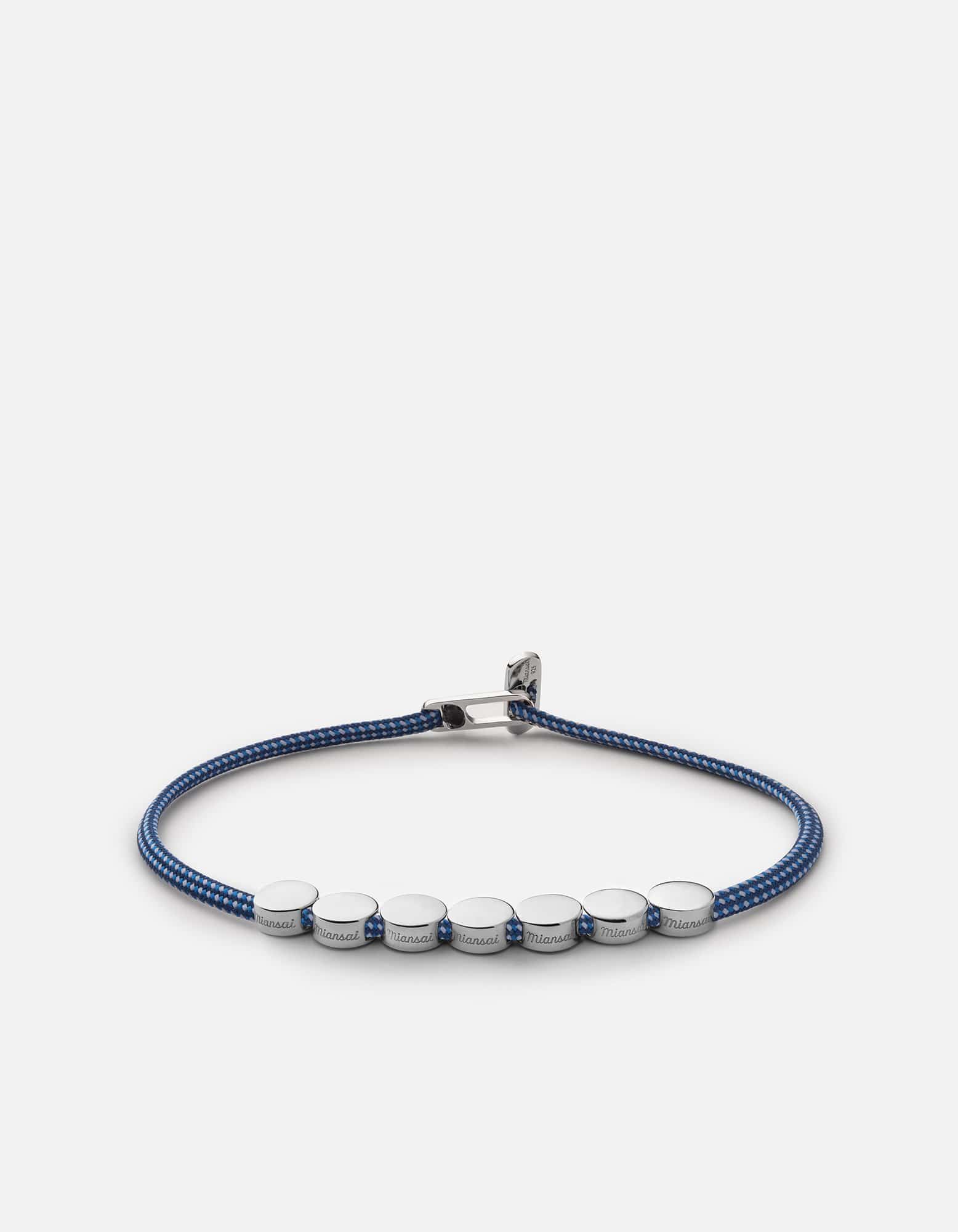 Sterling Silver 2.5mm Rope Bracelet with Dark Blue Accent - Elegant Minimalist Jewelry for Women, Perfect for Everyday Wear and Special Occasions
