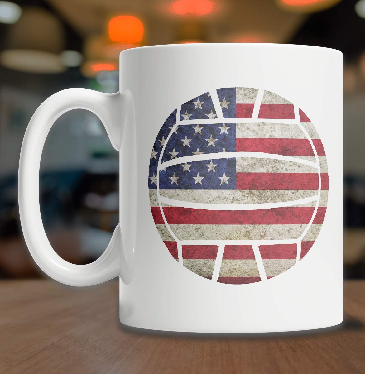 15oz Water Polo Ball American Flag Coffee Mug - Perfect for Water Polo Fans, Sports Enthusiasts & Patriotic Gifts - Ideal for Home, Office & Game Day Celebrations