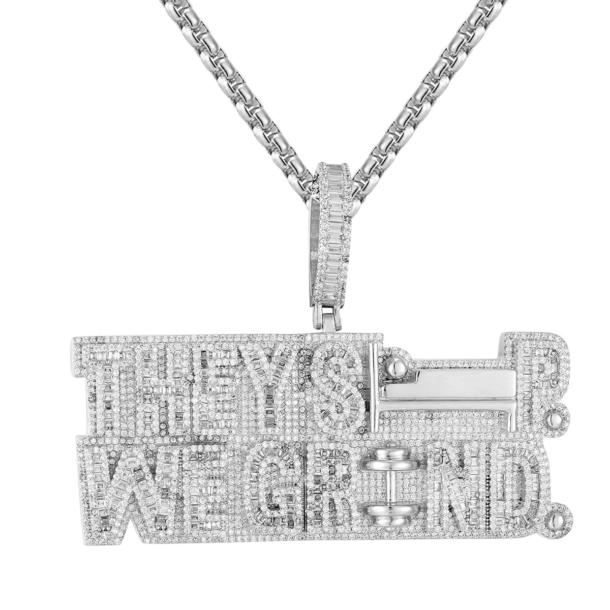 Custom Icy Baguette Pendant for Men - Hip Hop Jewelry & Streetwear Accessory - Perfect for Rappers, Dancers, and Urban Fashion Lovers