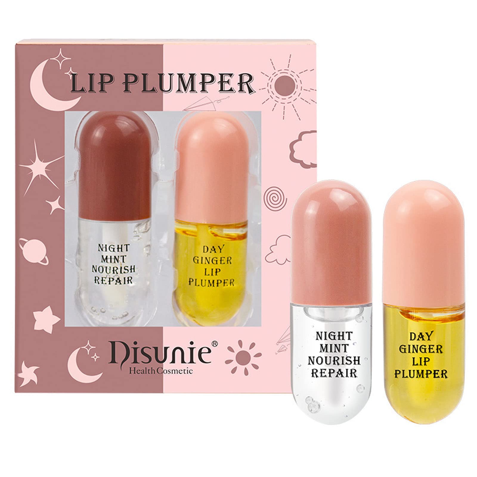 Browsluv Lip Plumper Kit - Natural Lip Plumping Serum & Hydrating Gloss for Instant Fuller Lips (2 Sets) | No Chapped Lips, Moisturizing Lip Care | Perfect for Daily Use, Night Routine & Special Occasions