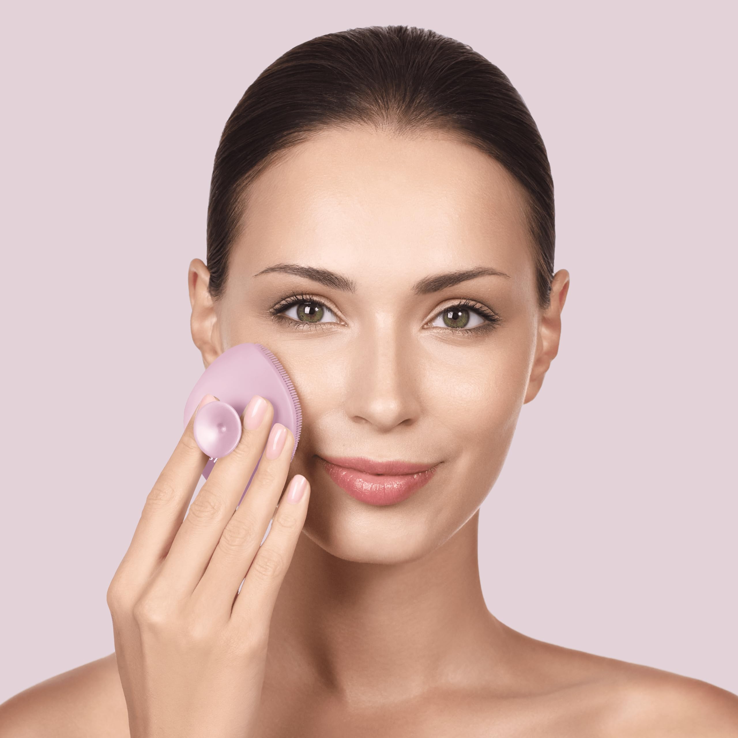 SmartAppGuided™ 4-in-1 Professional Facial Cleansing Brush with Handle - Soft Silicone Skin Cleansing Brush for Gentle Exfoliation & Deep Cleaning | Perfect for Daily Skincare Routine, Makeup Removal & Spa-like Facial Treatment at Home