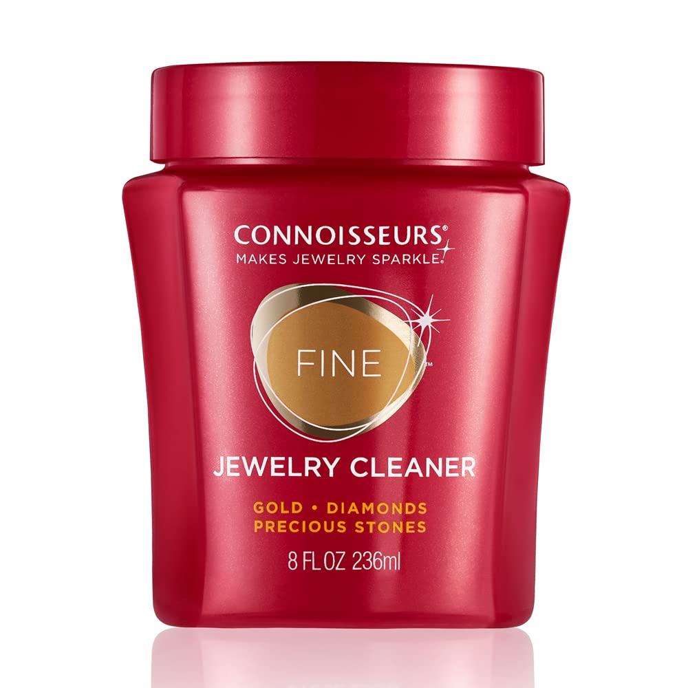Premium Jewelry Cleaner Solution for Gold, Platinum, Diamonds & Gemstones - 8oz Professional Cleaning Liquid for Rings, Necklaces & Watches - Safe for Daily Use at Home & Travel